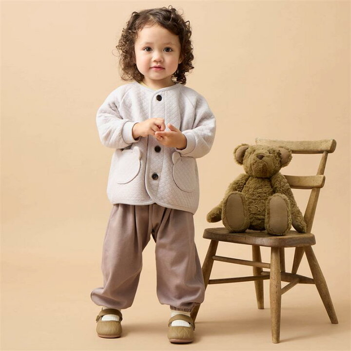 🇯🇵預訂 日本直送🇯🇵兩色小熊口袋針織絎縫開襟外套