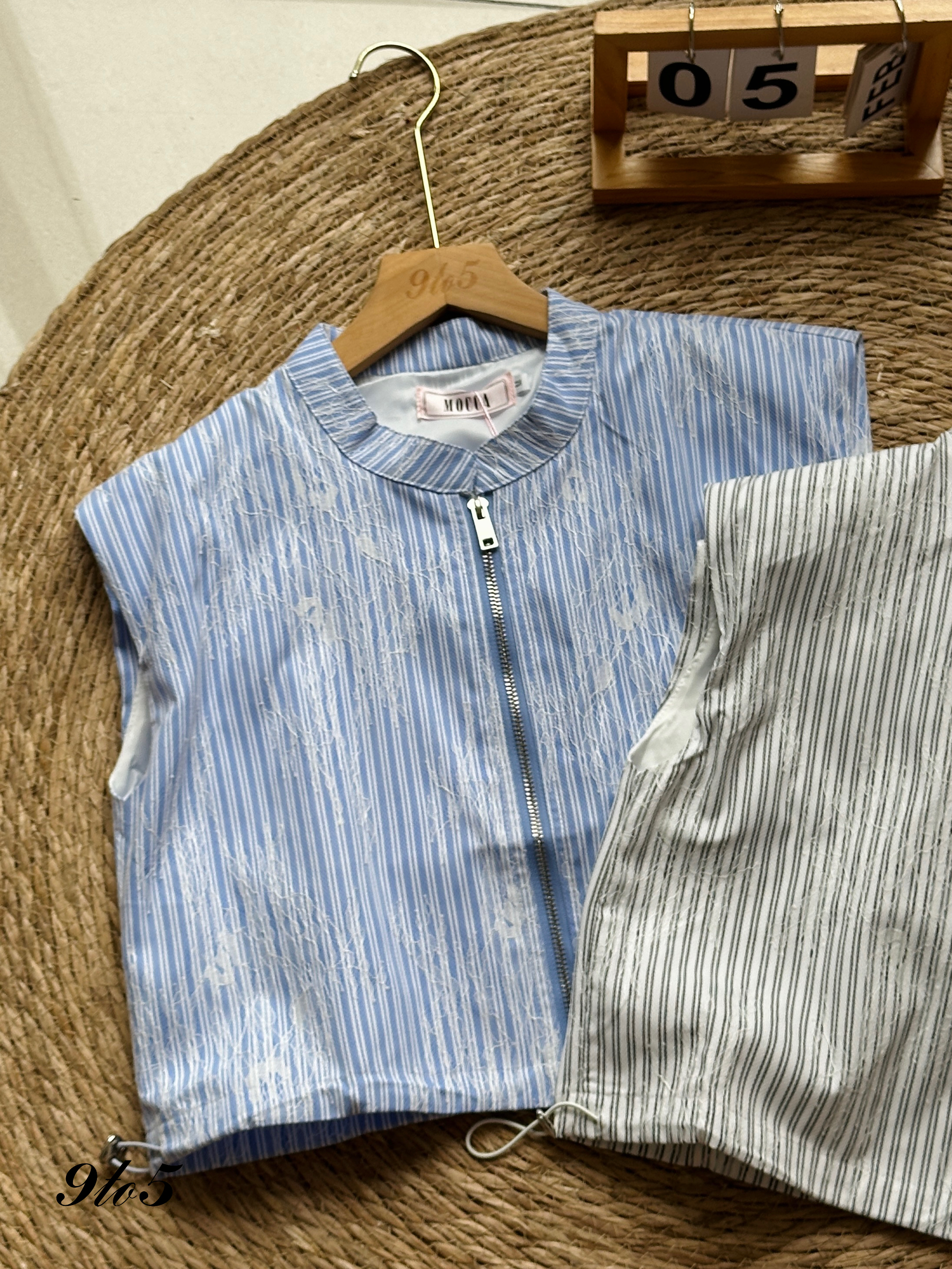 T3957 Cape Sleeve Stripe Top - 3 Colors