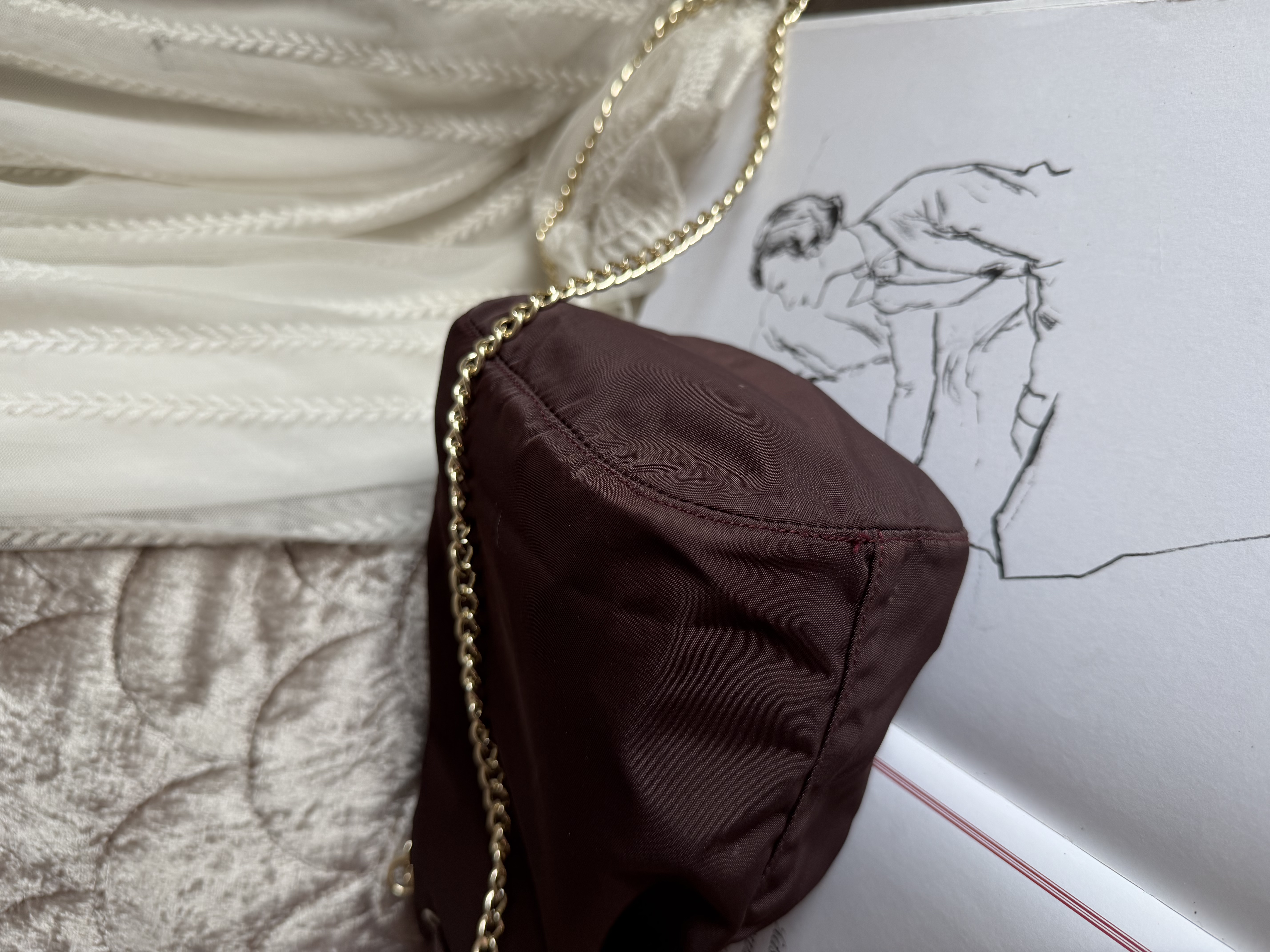 Vintage Prada burgundy Bucket