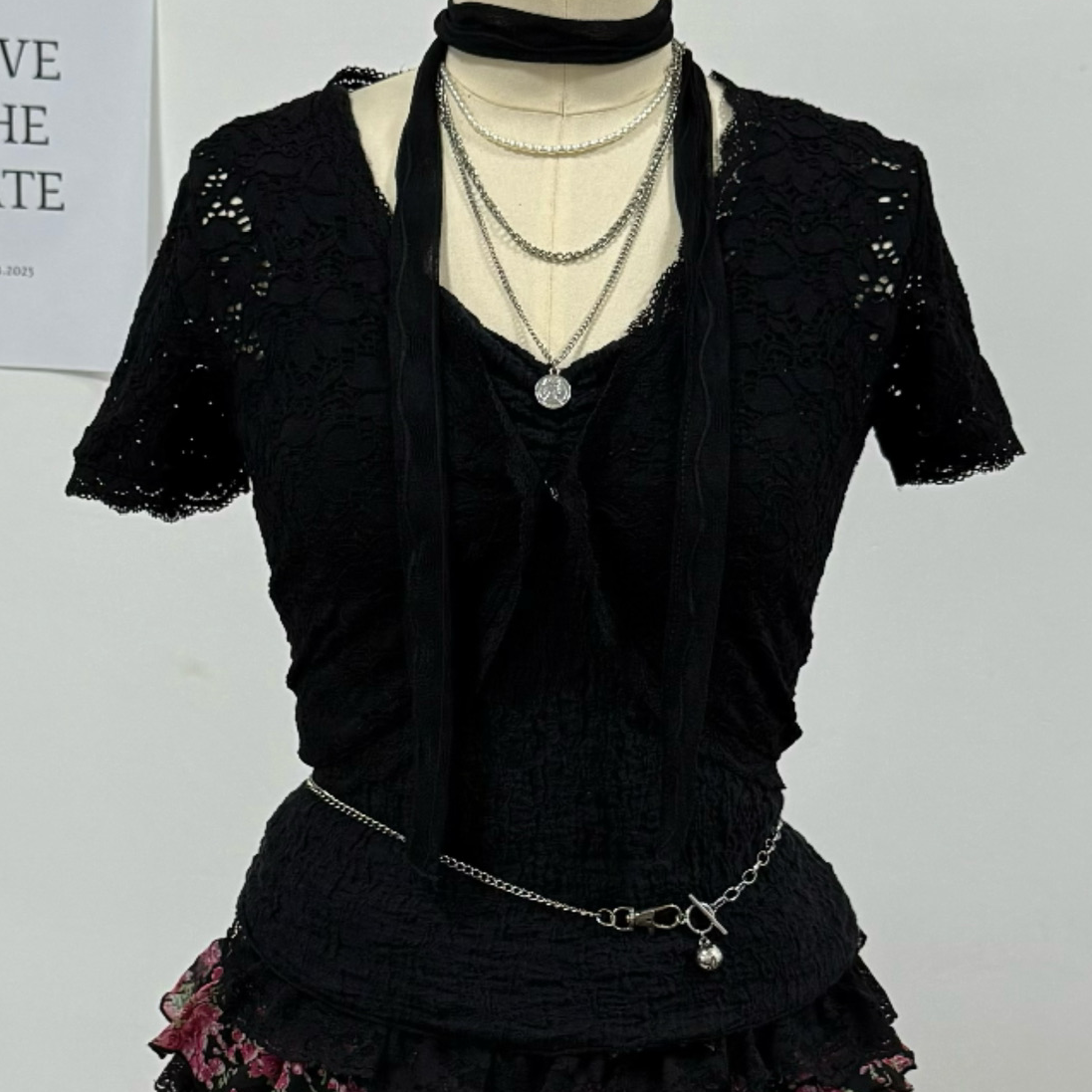 Black Lace Crochet Bolero