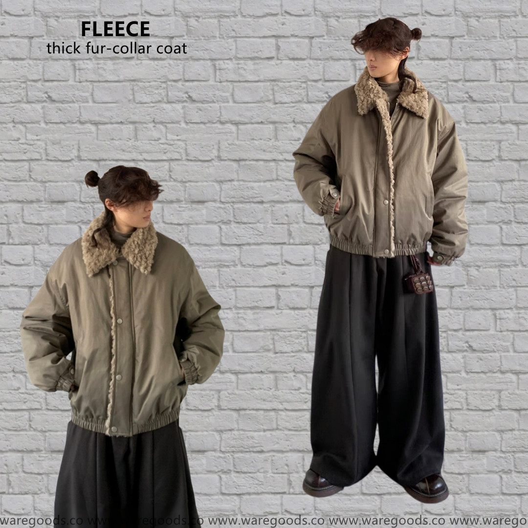 W039毛領菱格夾棉加厚外套