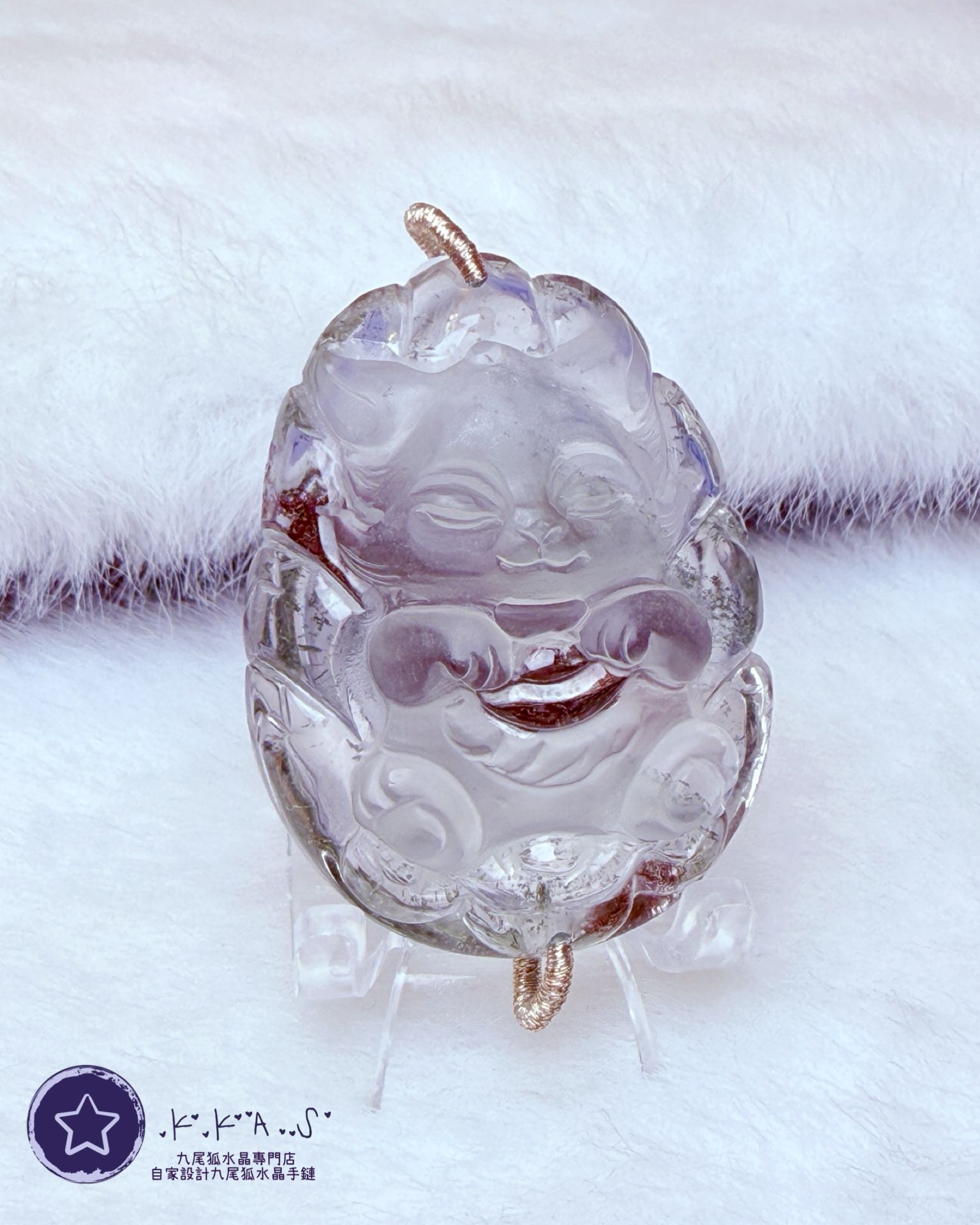 K00209 紅綠幽靈 元寶狐 - 吊墜/手牌兩用款