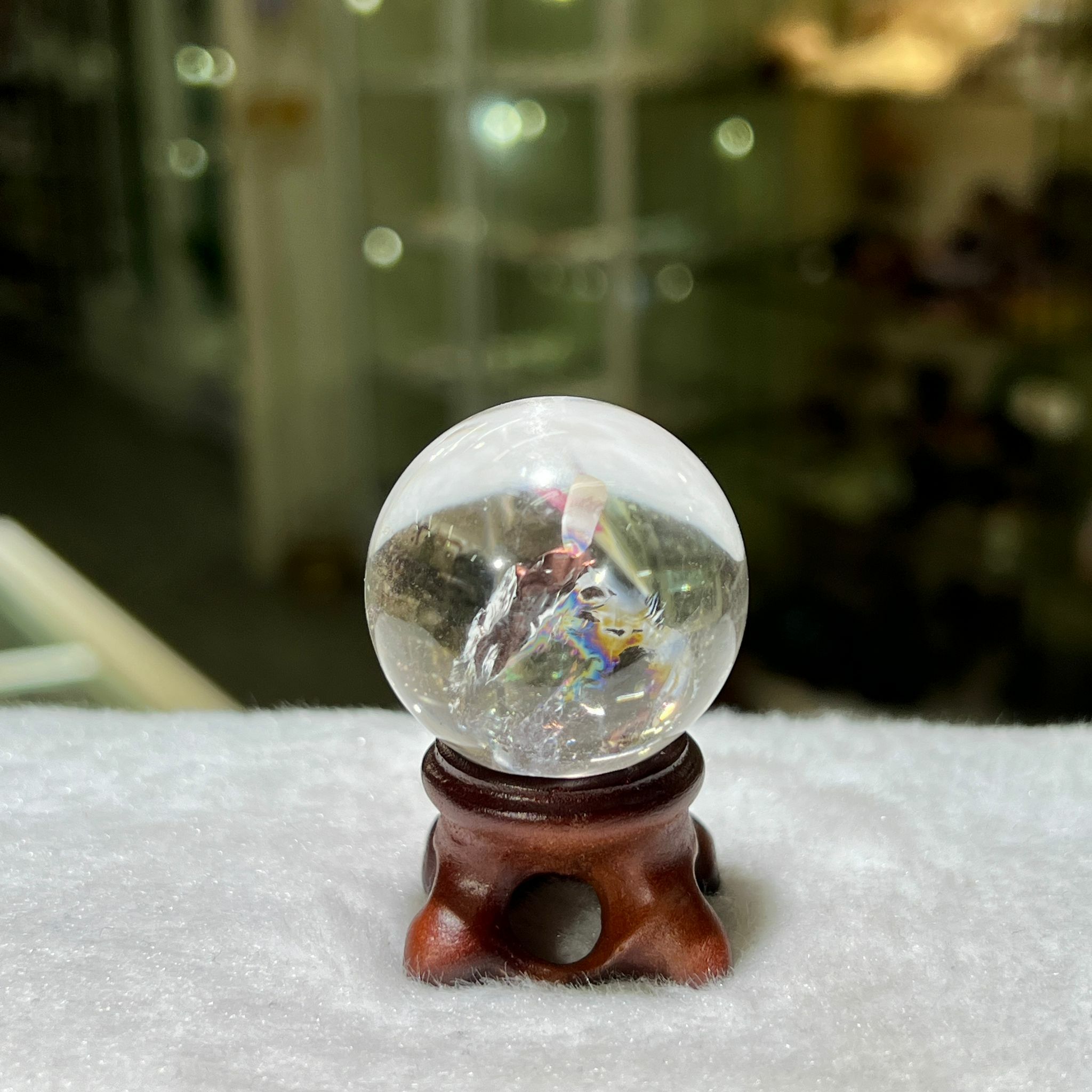 白水晶 球 - 3.5cm+/- (不連座)