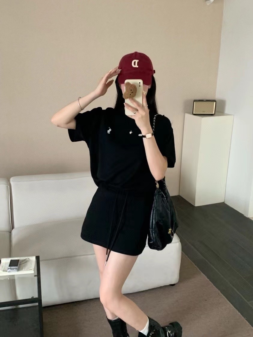 Polo Embroidery Roundneck Casual Shirt+Skirt Set 保罗刺绣休闲套装 (3 Colours)