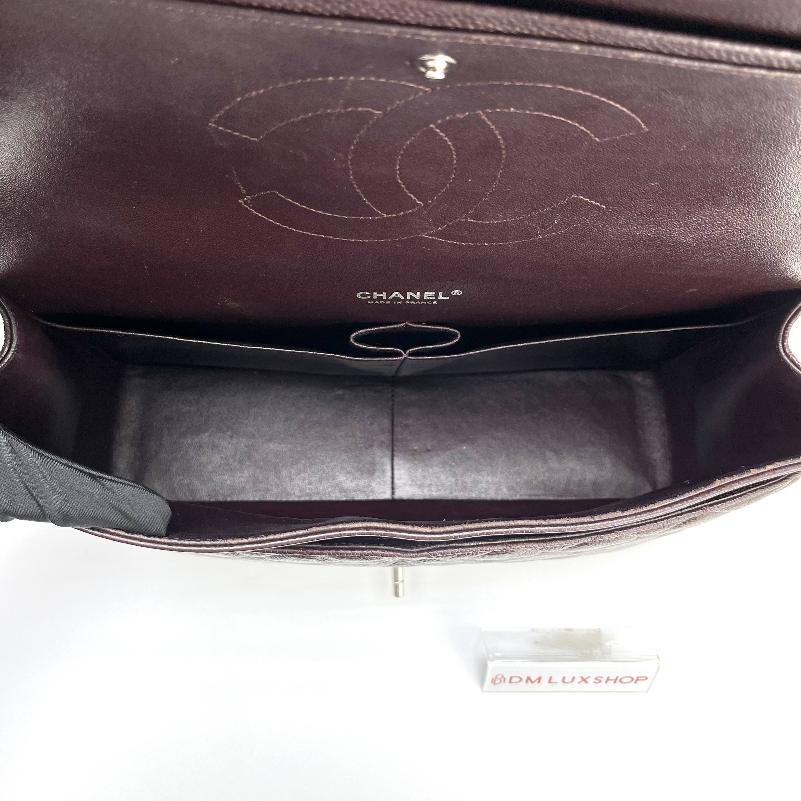 Chanel Maxi Dark Purple Caviar CF SHW (Serial 20)