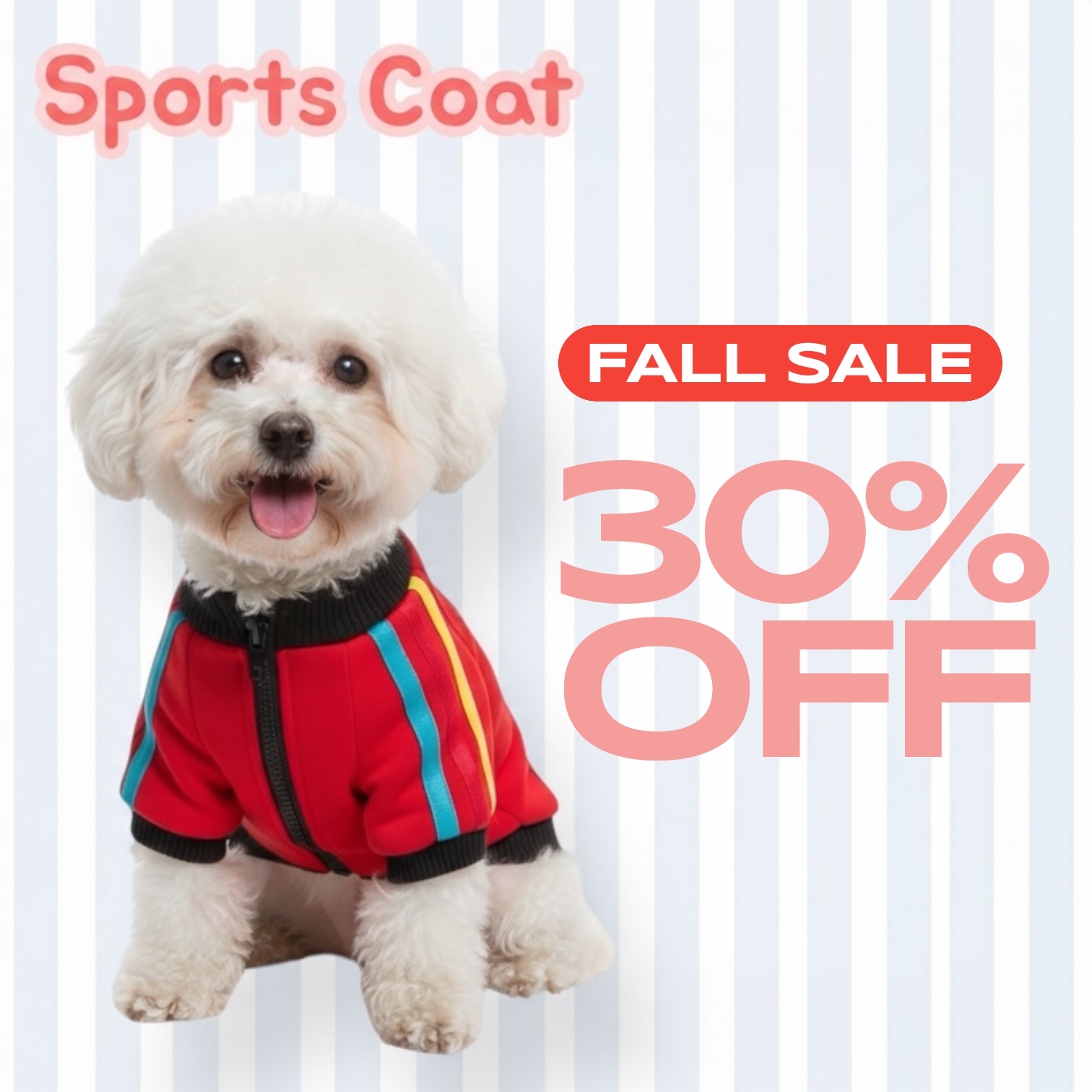 S516R 肩間彩條運動外套紅色 Color striped sports coat between shoulders Red