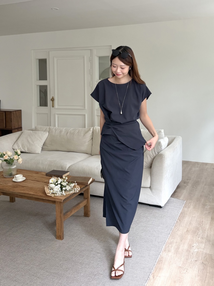 Lyra Ruched Set (Navy)