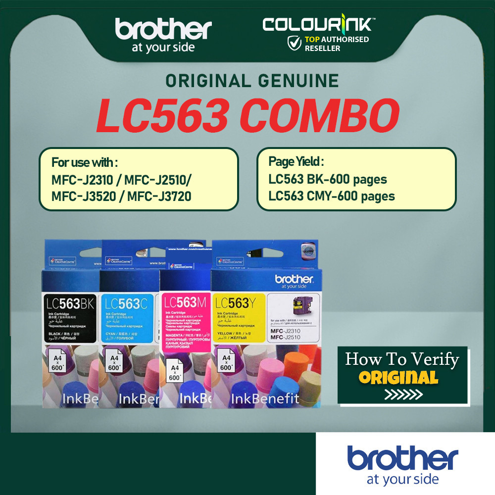 🎆CLEAR STOCK🎆 Brother Original Genuine LC563 Ink Cartridge for J2310 J2510 J3520 J3720 LC563 LC569XL LC565XL