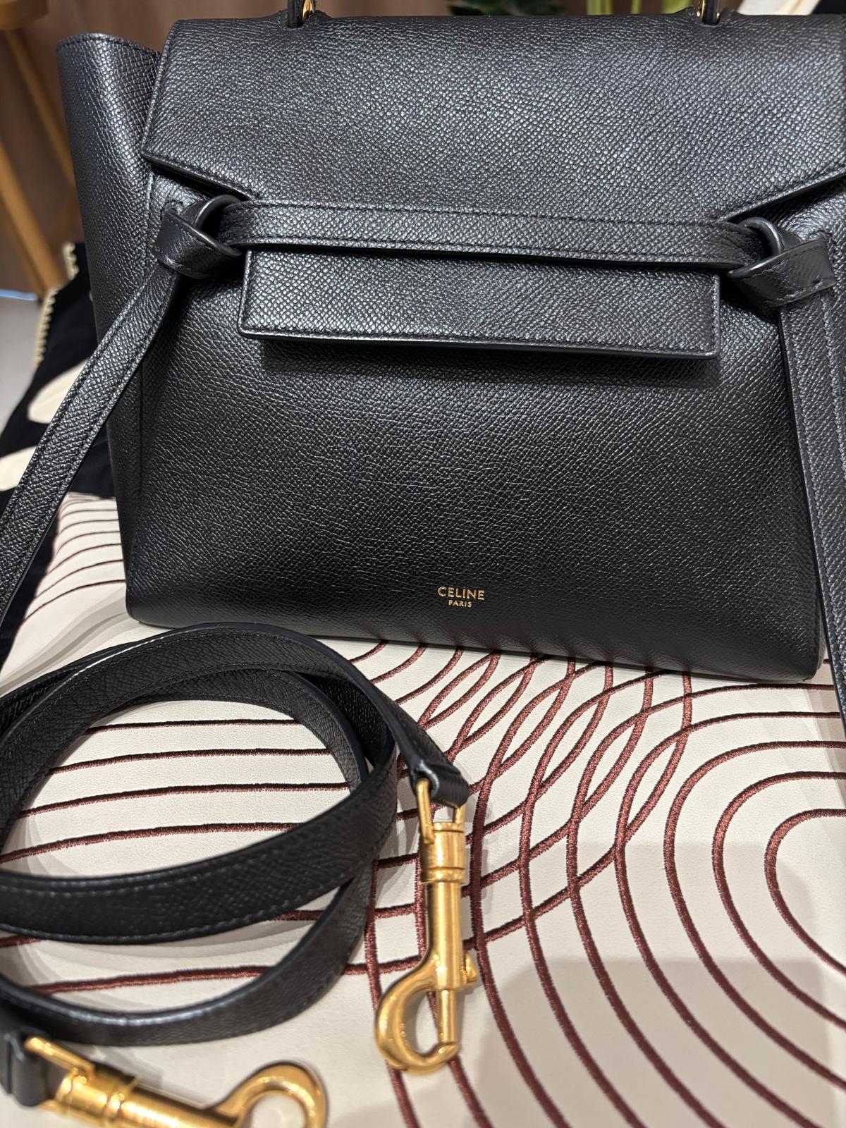 Celine Micro Belt Bag Black 黑色牛皮 100%Authentic, 95%New ✅Dust bag