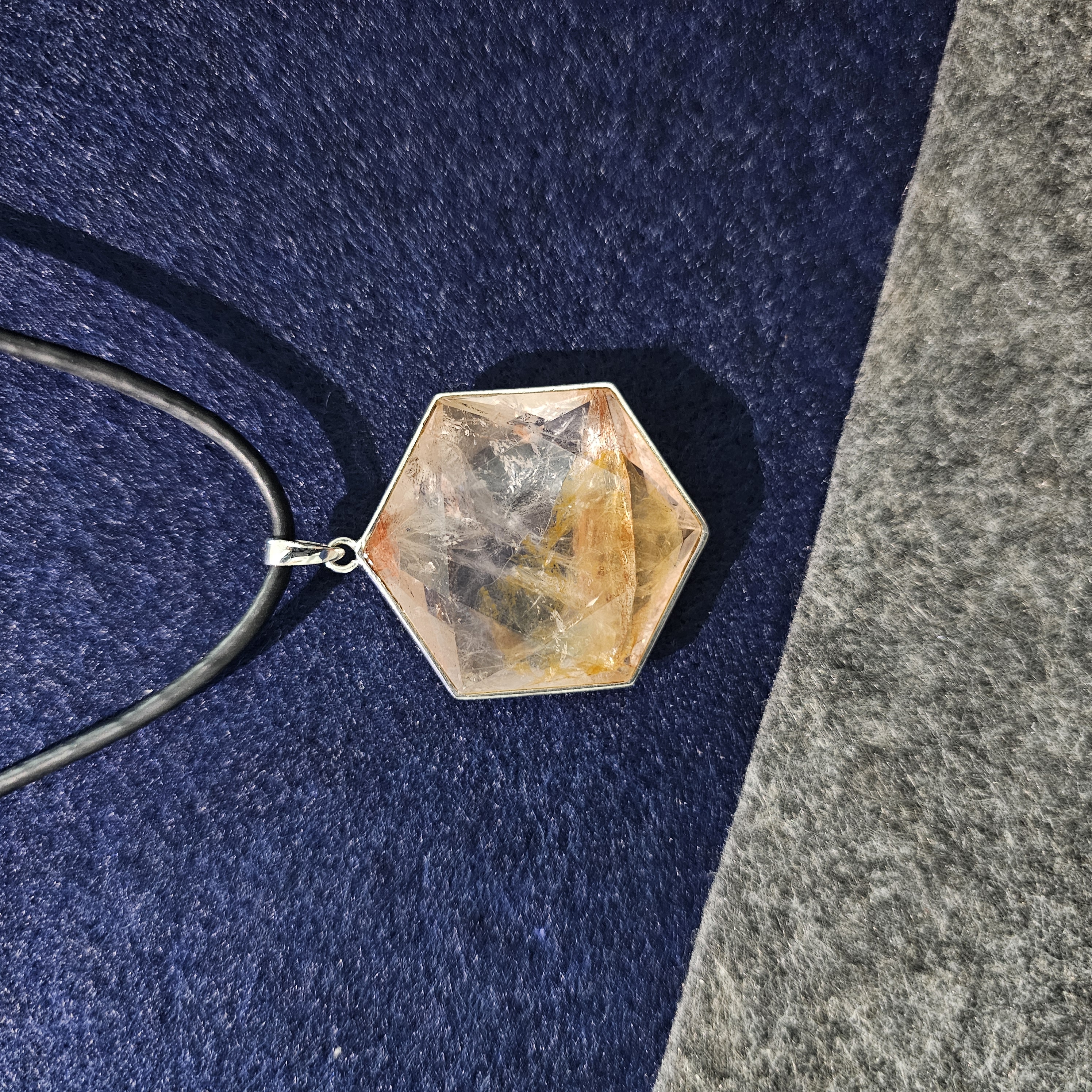 錦鯉膠花水晶六芒星925銀大衛星