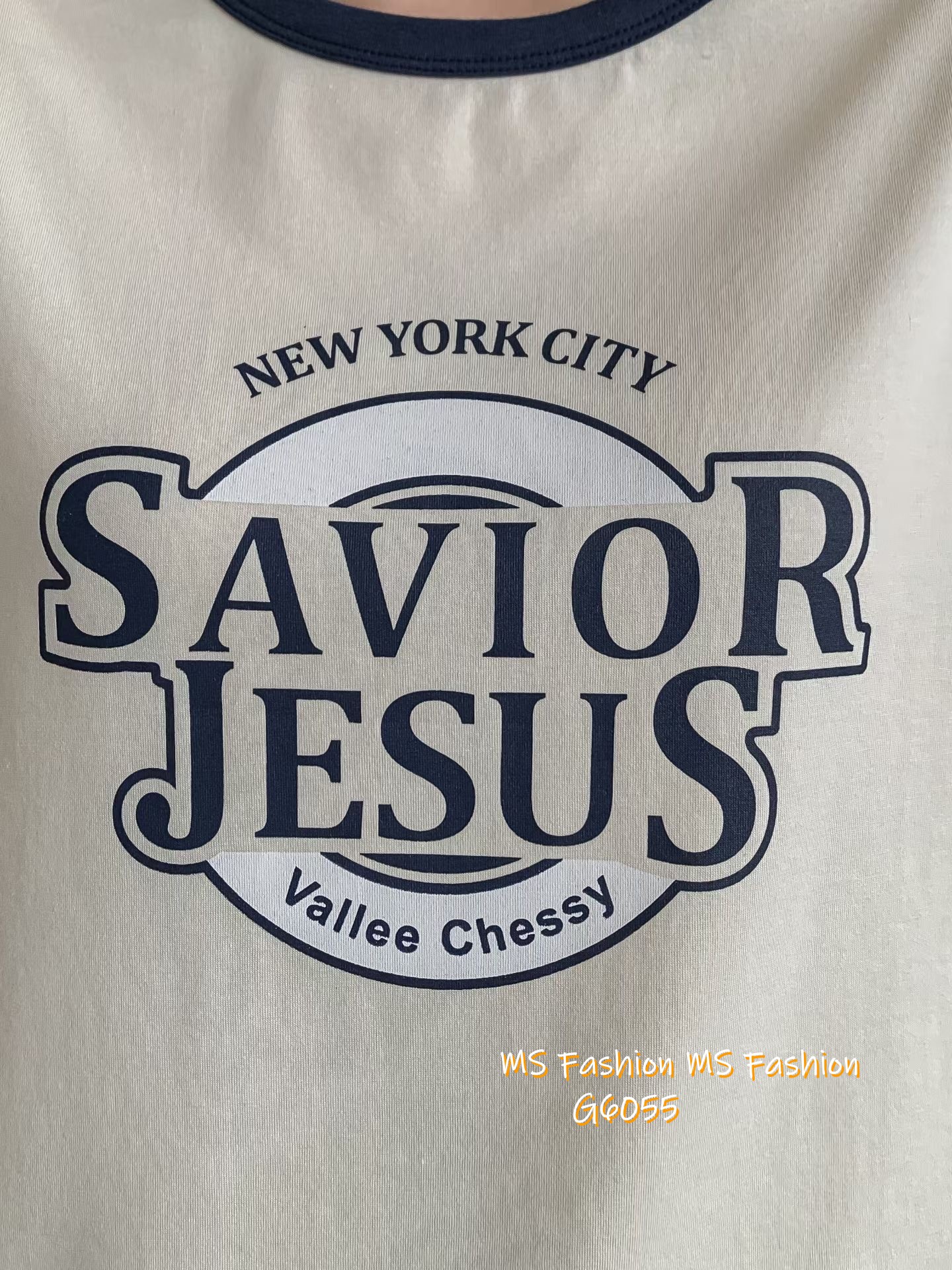 G6055 韓國🇰🇷拼色字母print top