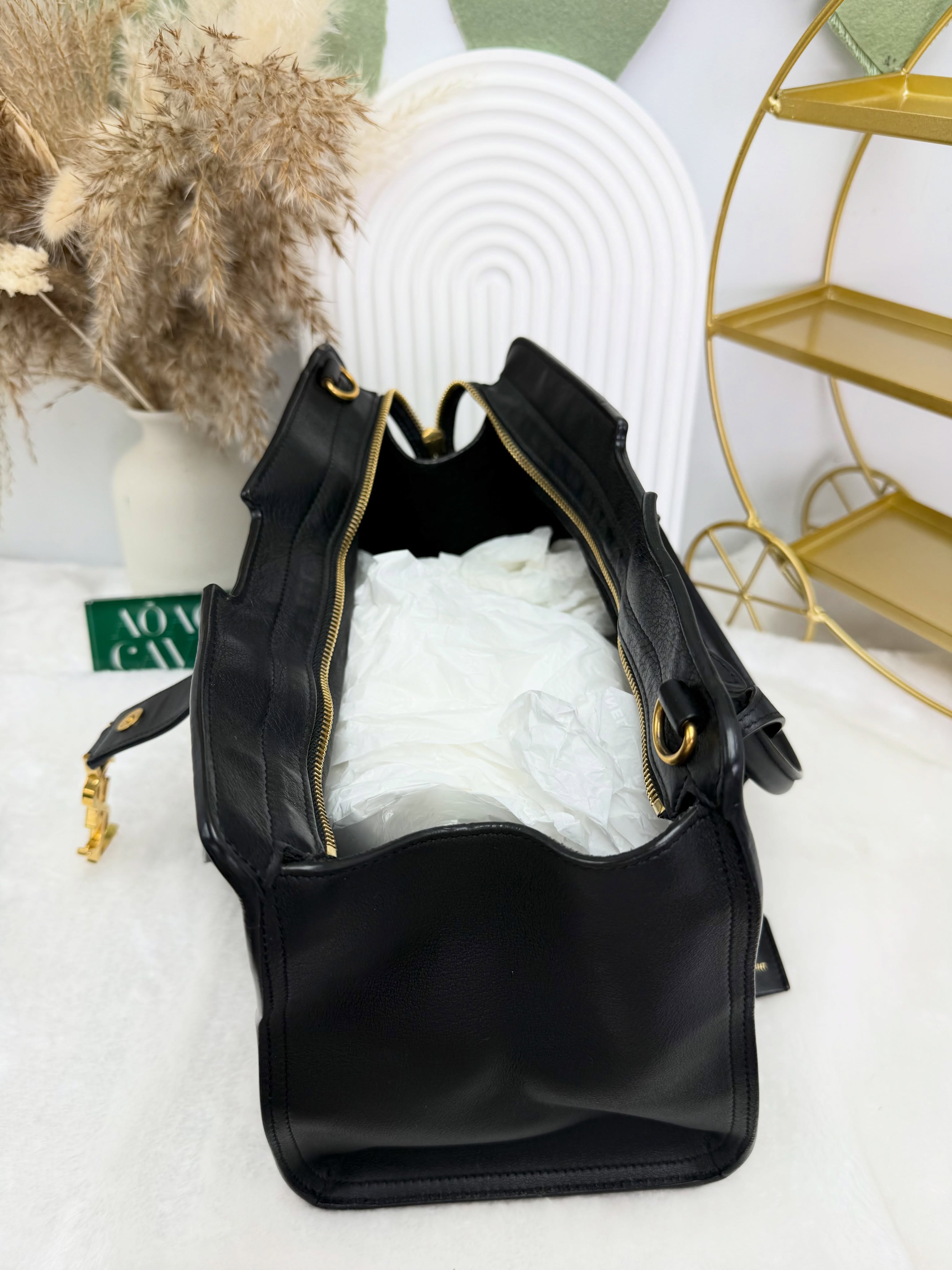 YSL👜 PRE OWNED 🛍️黑金手提包🖤雙肩帶(粗幼肩帶各一) 書仔🖤 