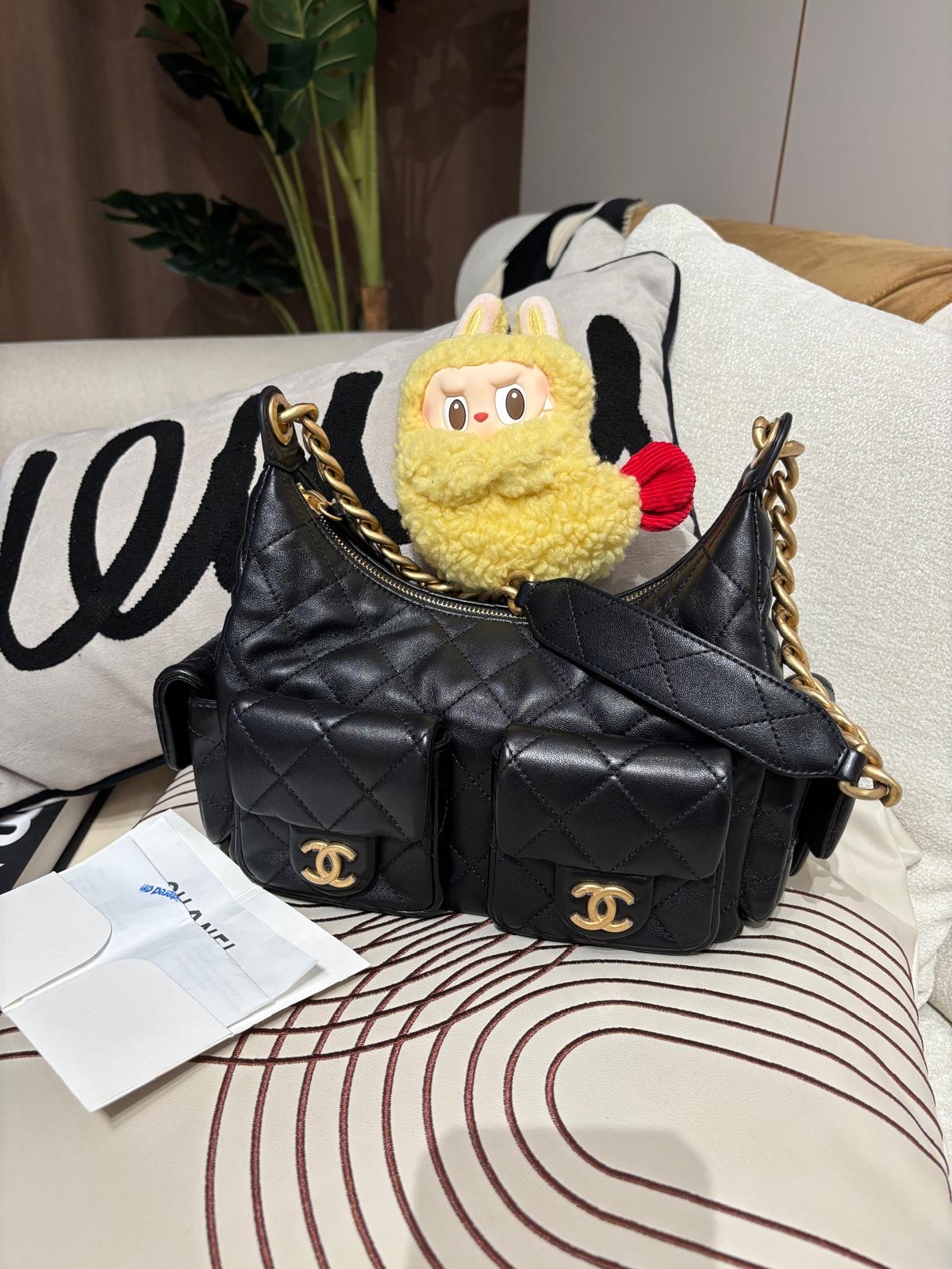Chanel 25 Hobo Bag 黑金 100%Authentic,95%new ✅收據✅晶片✅塵袋✅盒