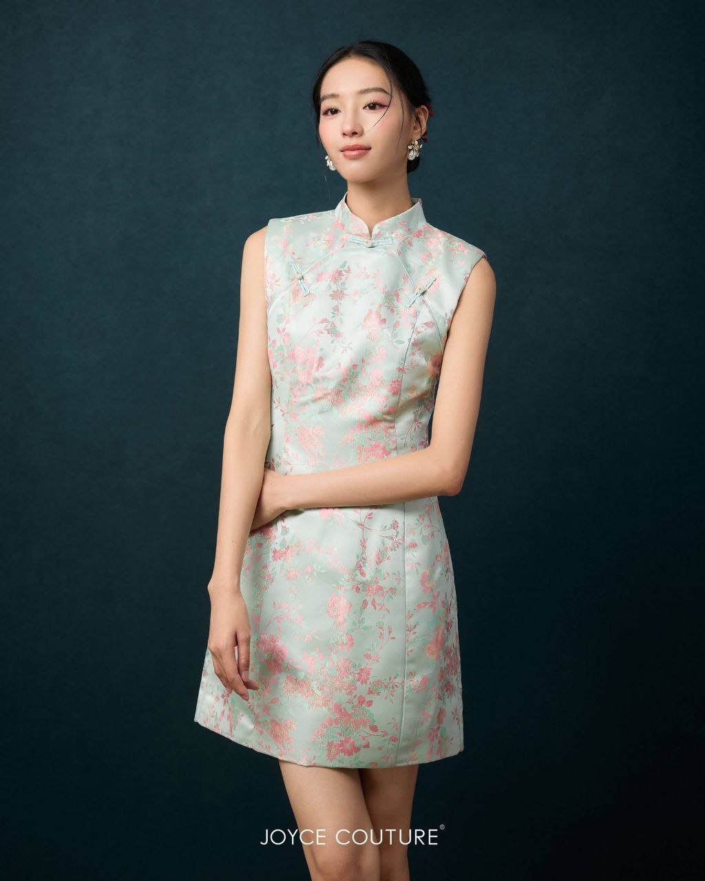 无袖传统旗袍连身裙 D0102