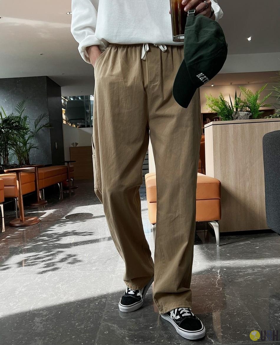 【100%保證韓國直送】韓系 Signature 水洗斜紋棉質工裝寬版長褲 👖 [5 color] RG114947