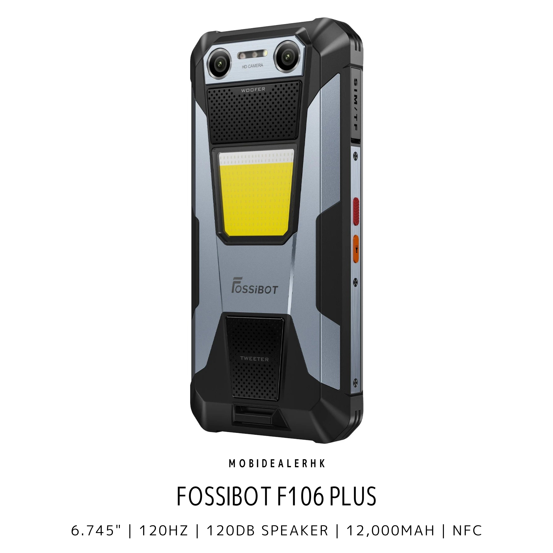 Fossibot F106 Plus | 4G | 三防手機 | 120dB 雙立體聲喇叭 | 12000mAh | 夜視鏡頭
