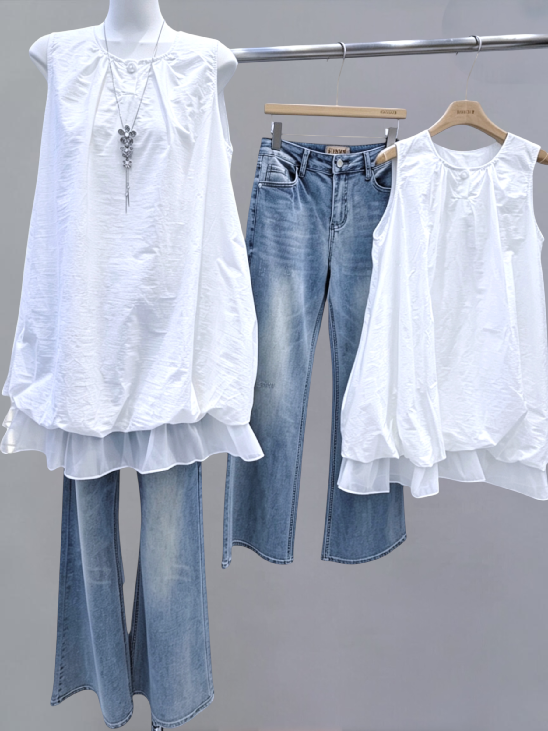 輕盈速乾料紗腳連身裙