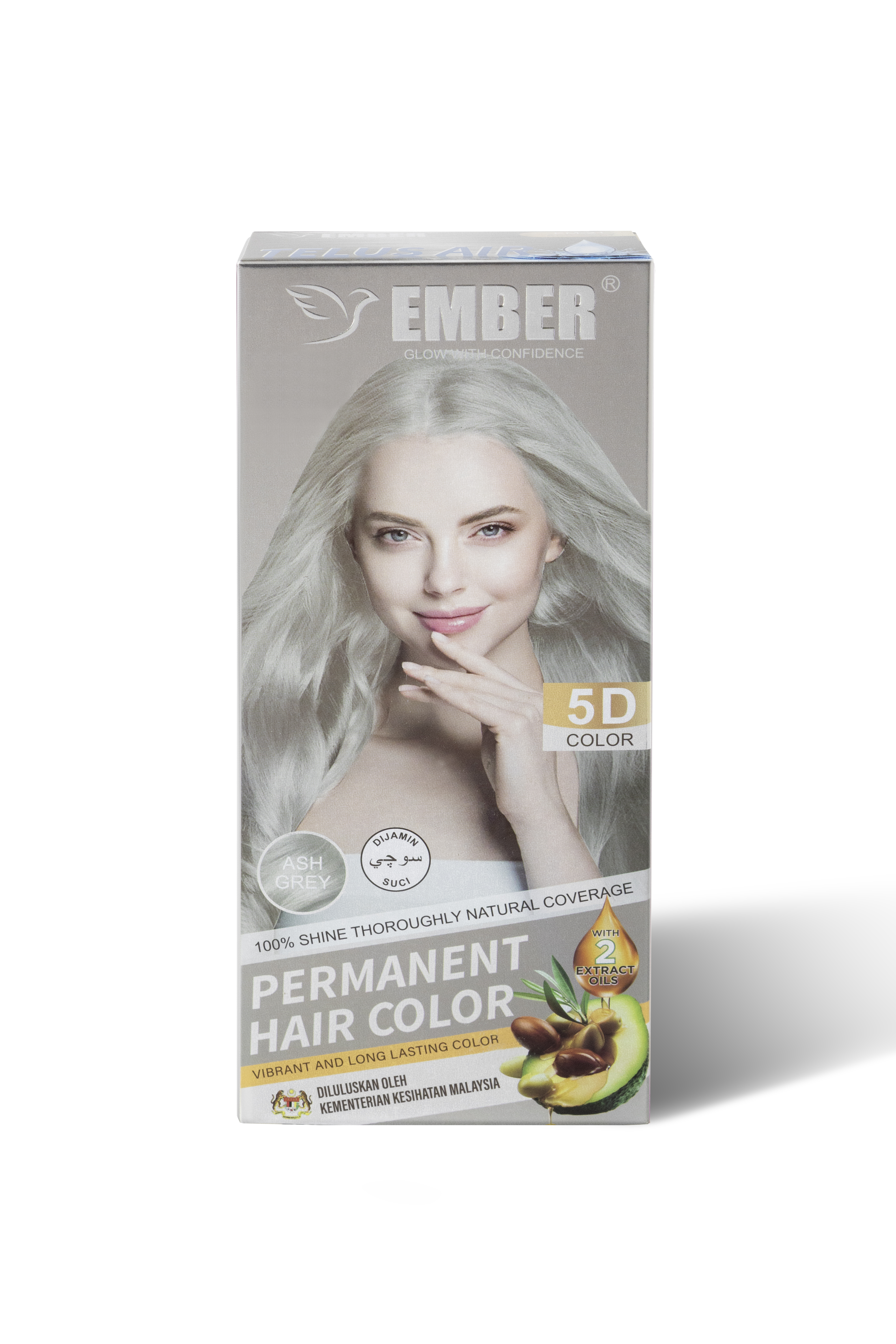 Permanent Hair Color 60ML / EM-21 / ASH GREY 