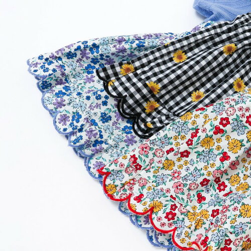 🆕【⭐訂購⭐】🇯🇵  日本直送🌀假2件 碎花 扇貝型下擺 少女上衣［3款選］🌀[ELCA-0215][260424]