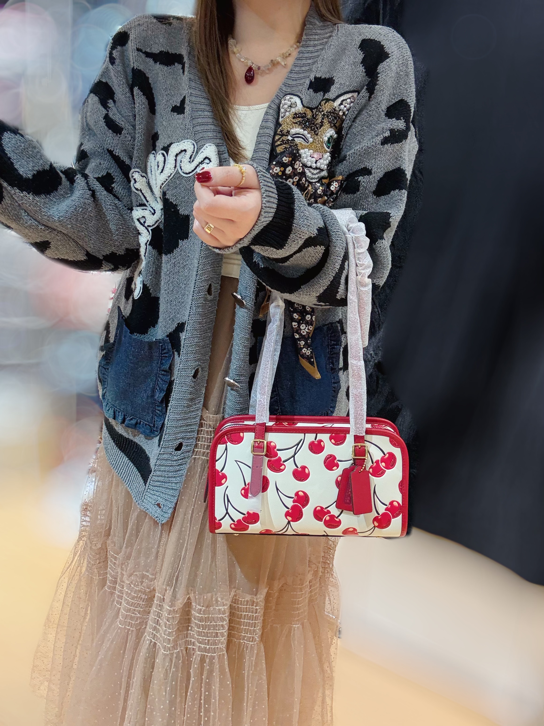 Coach Swing zip bag cherry