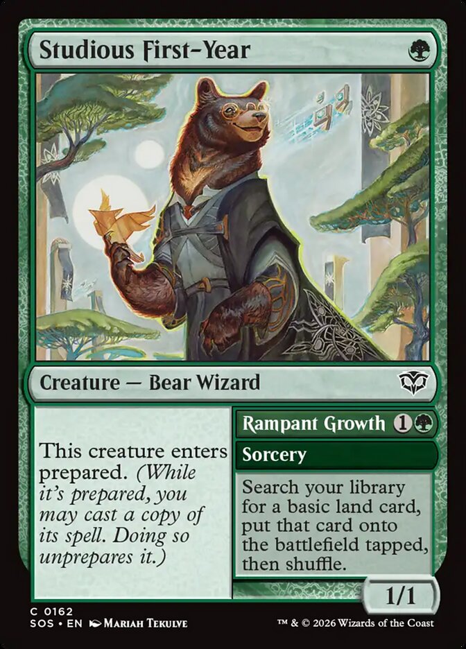 [EN] [Foil] Studious First-Year // Rampant Growth [SOS-162] C