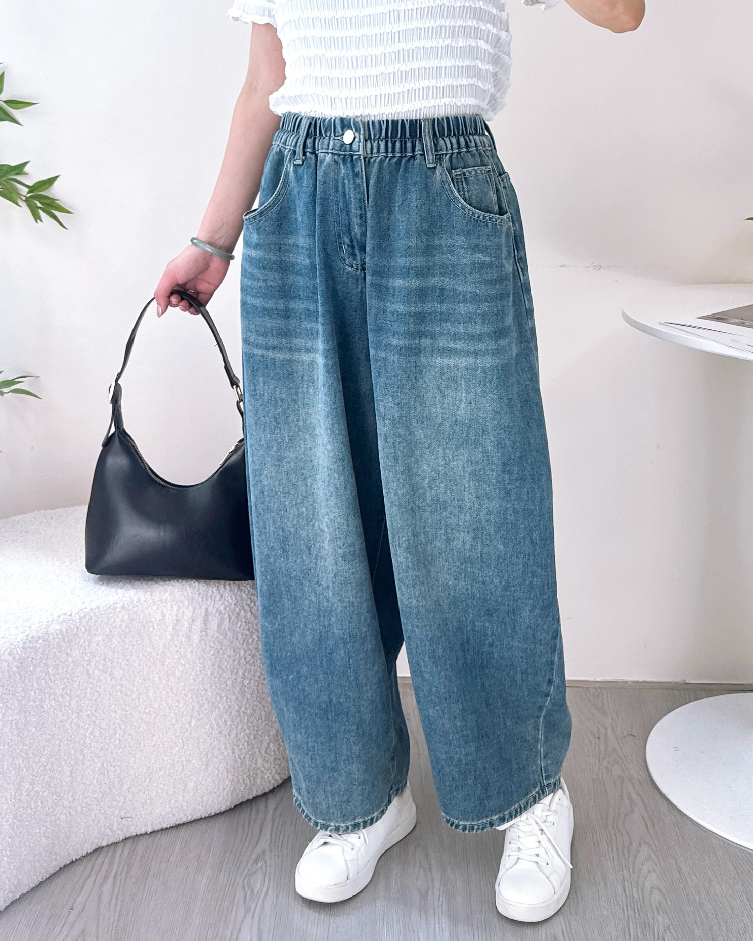 男友風柔軟闊休閒牛