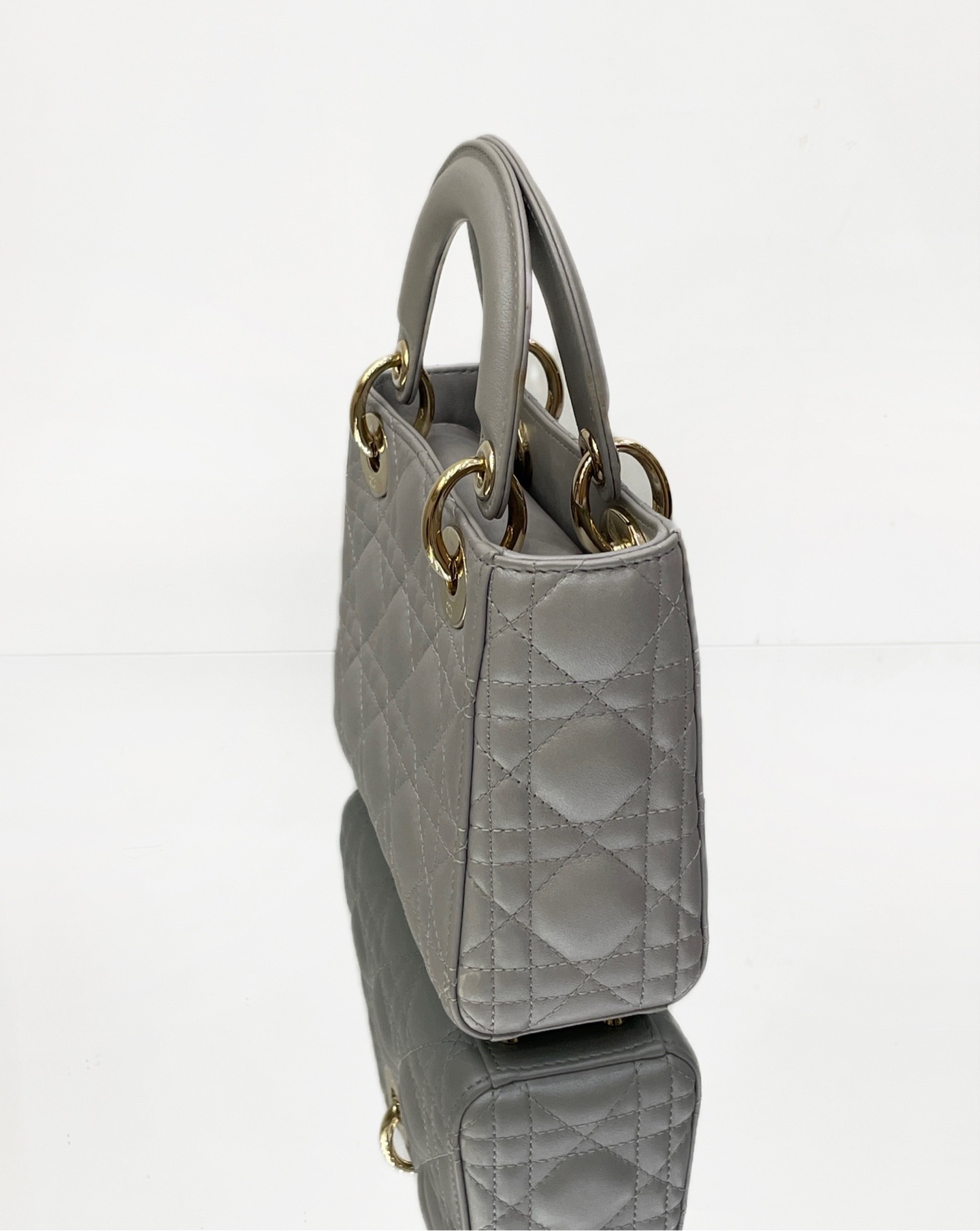 【預訂貨品】DIOR三格珠光灰戴妃包