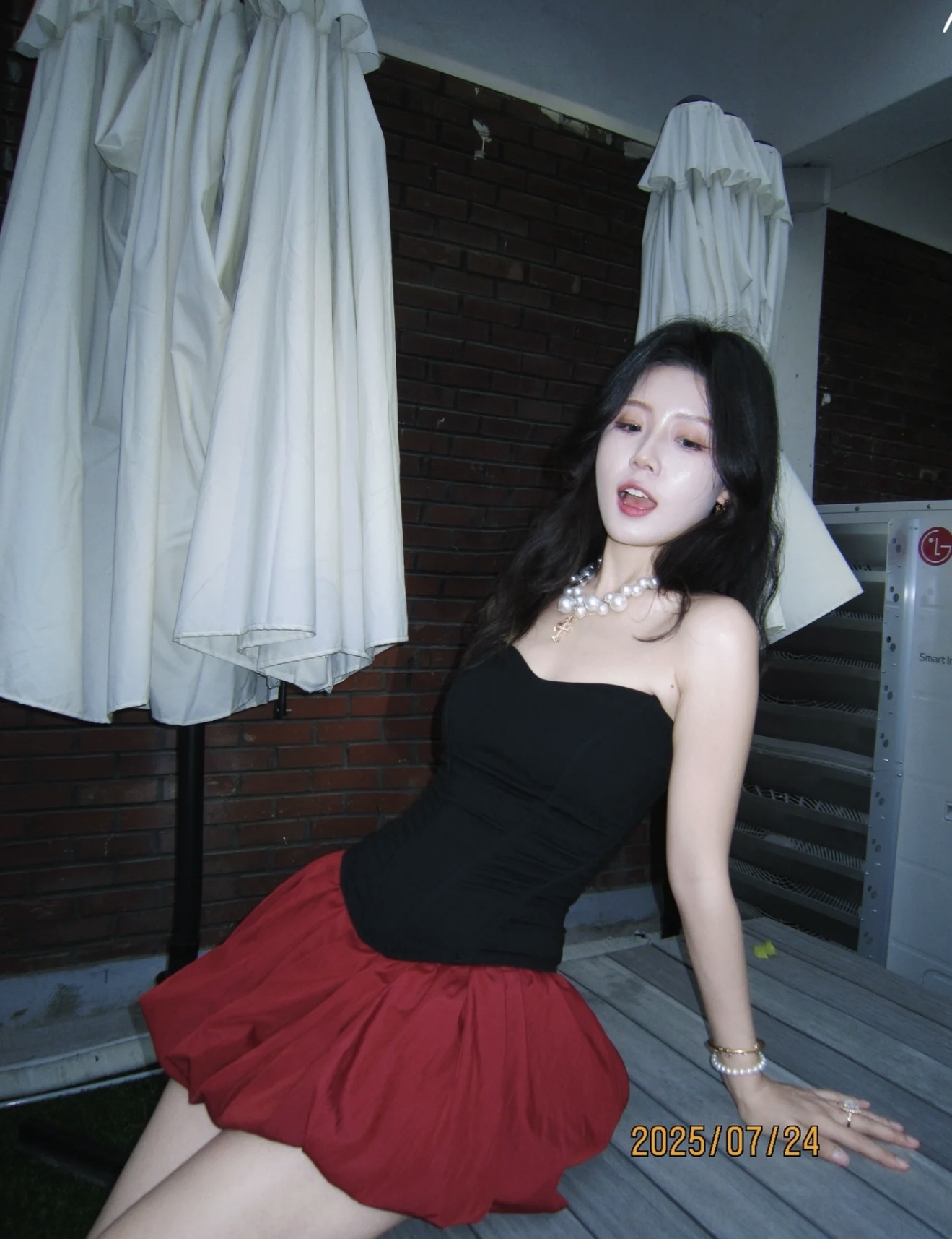 SK242松紧腰花苞裙