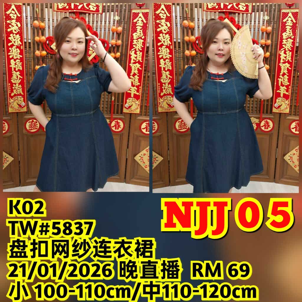 NJJ05 TW#5837 盘扣网纱连衣裙