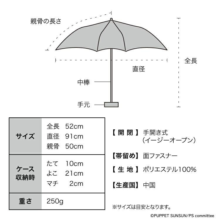 日本預訂📍Puppet sunsun x WPC圖案防UV縮骨遮 不包郵