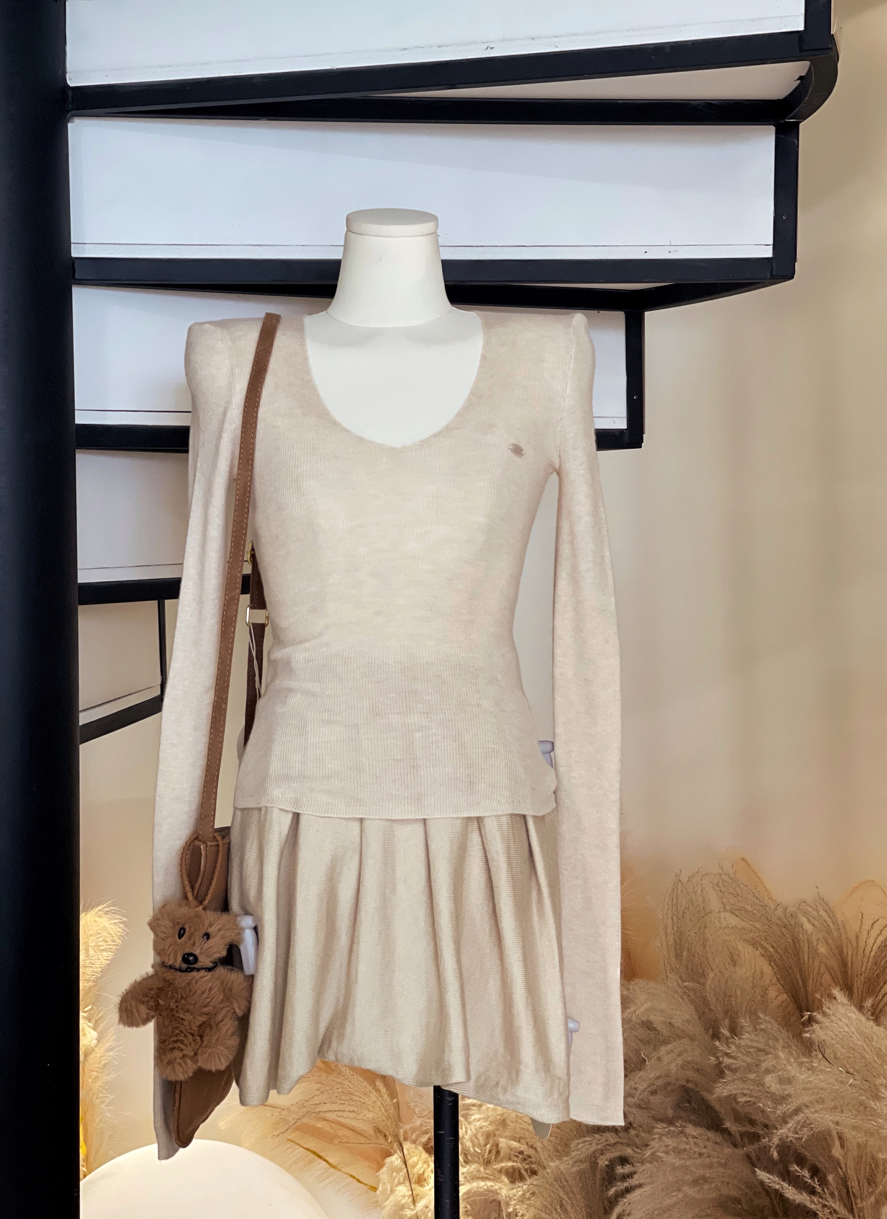 羊毛衫+弹力半裙