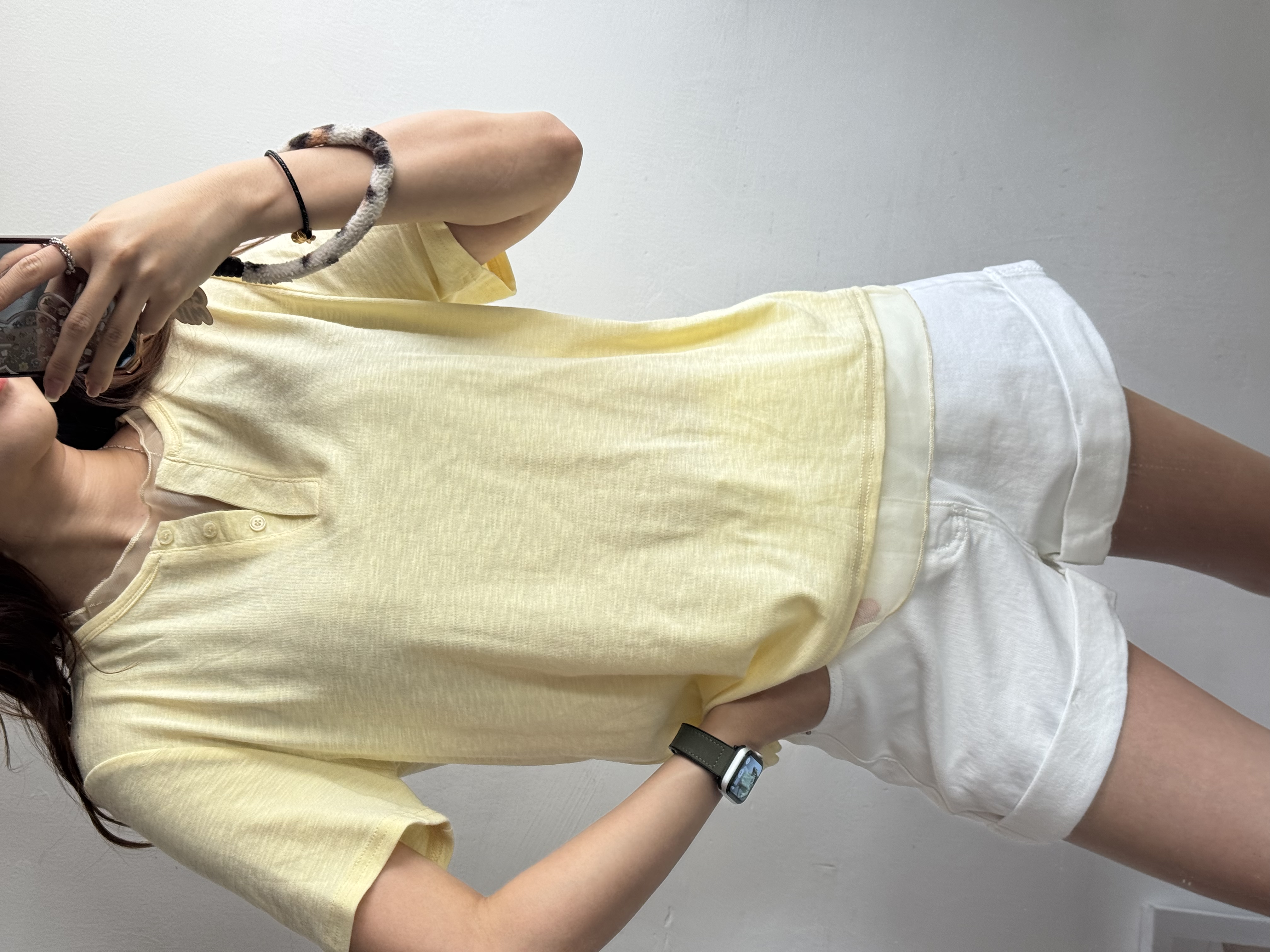 開鈕拼紗Tee