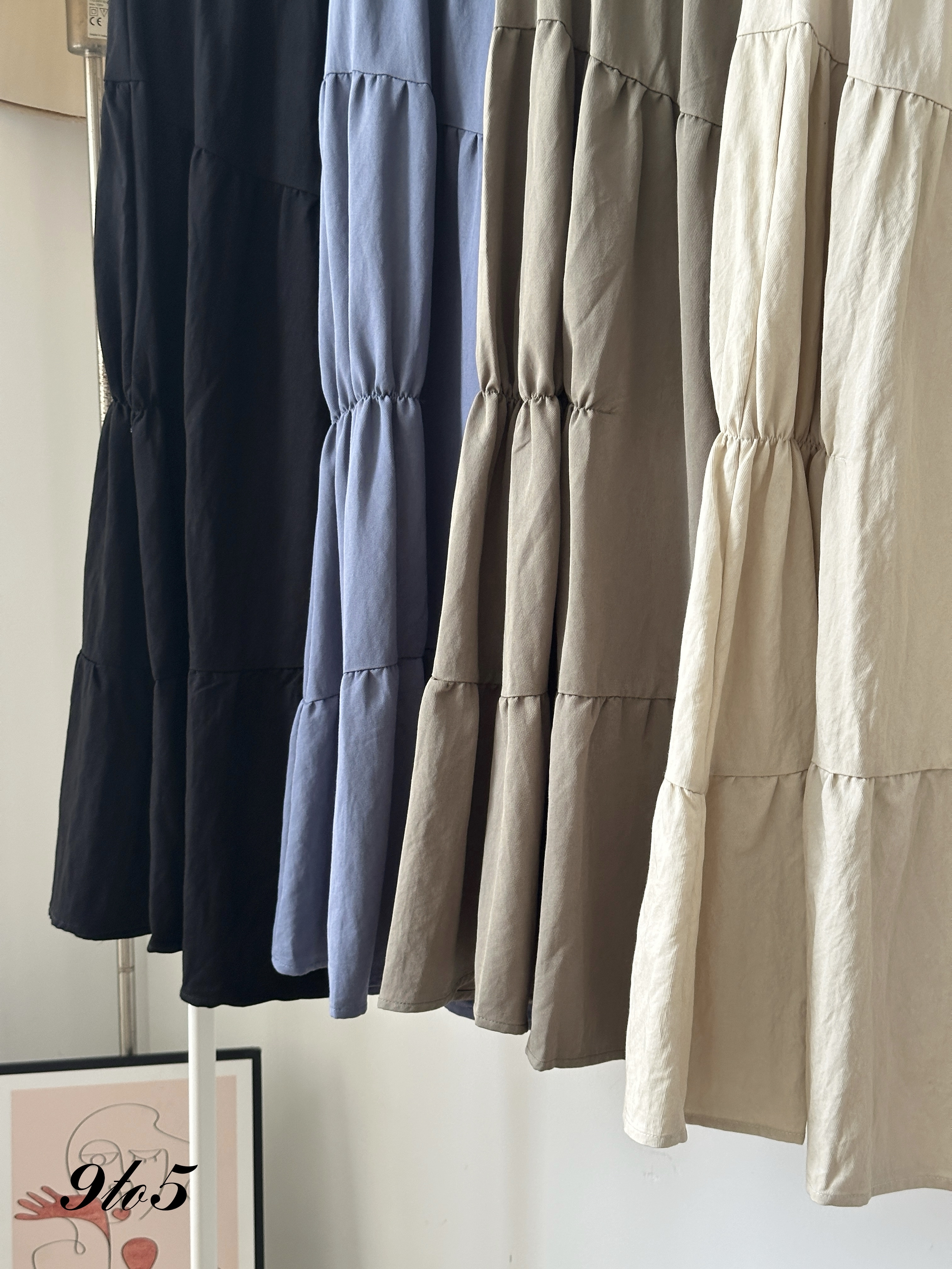 S1832 A Line Layer Skirt - 4 Colors 