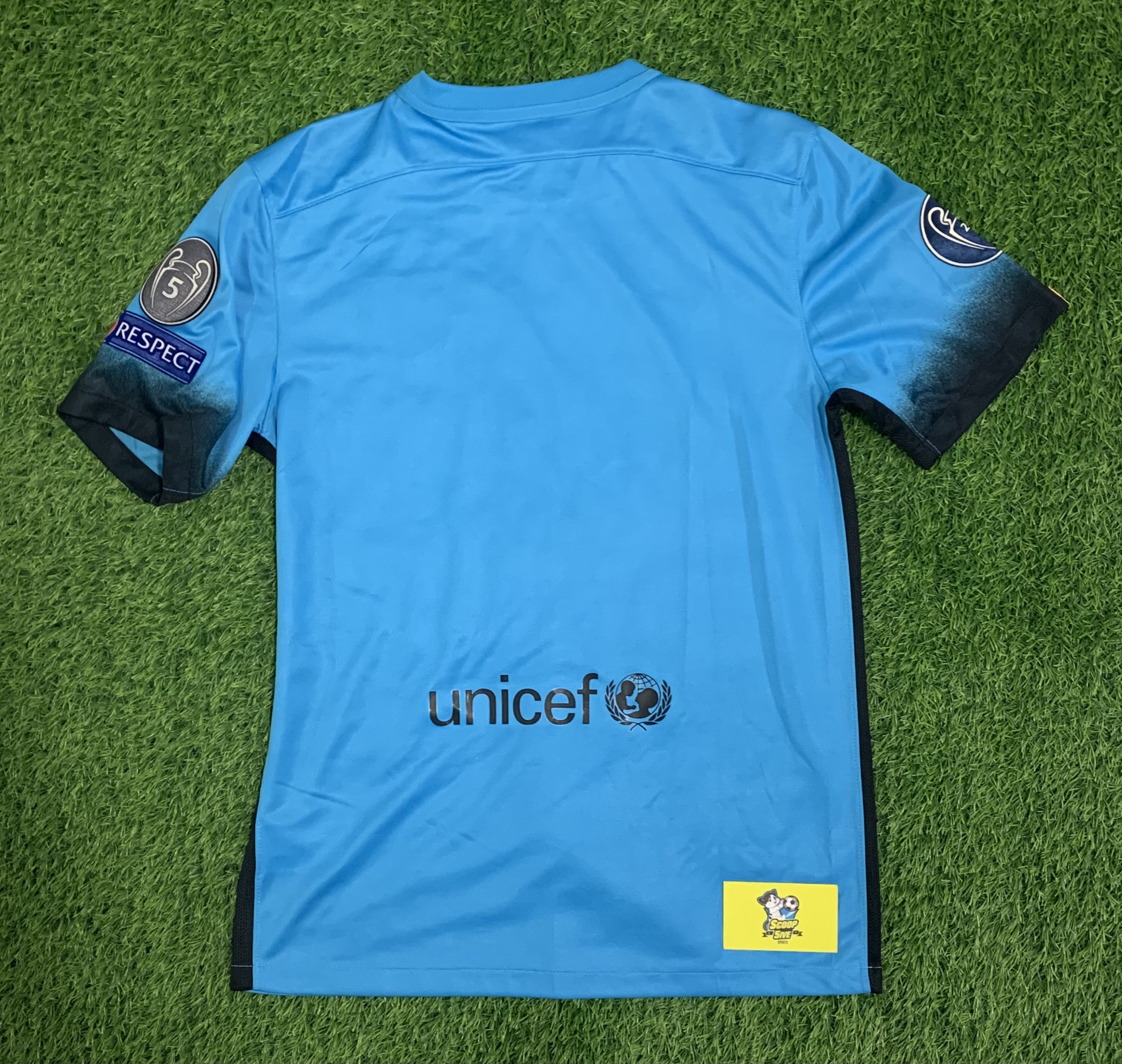 二手 75%新 2015-16 巴塞隆拿 二客 球迷版 短袖 連歐聯3寶