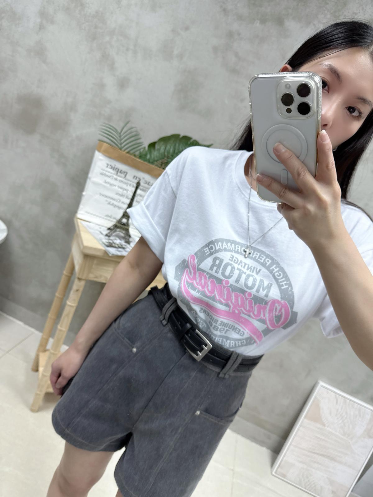 G17 糖果系拼色print Tee