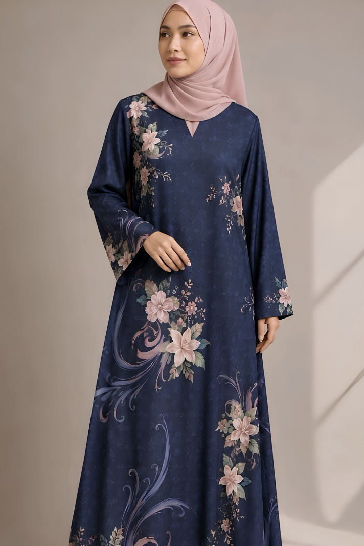 FLOWER FOREST in Navy Blue