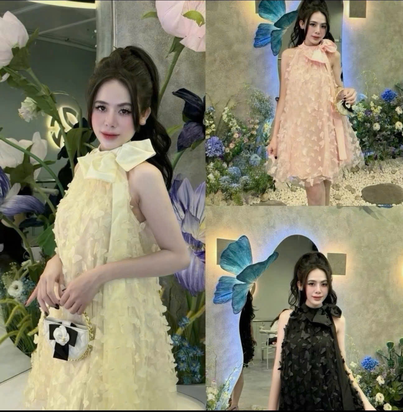 蝴蝶結吊帶連身裙 