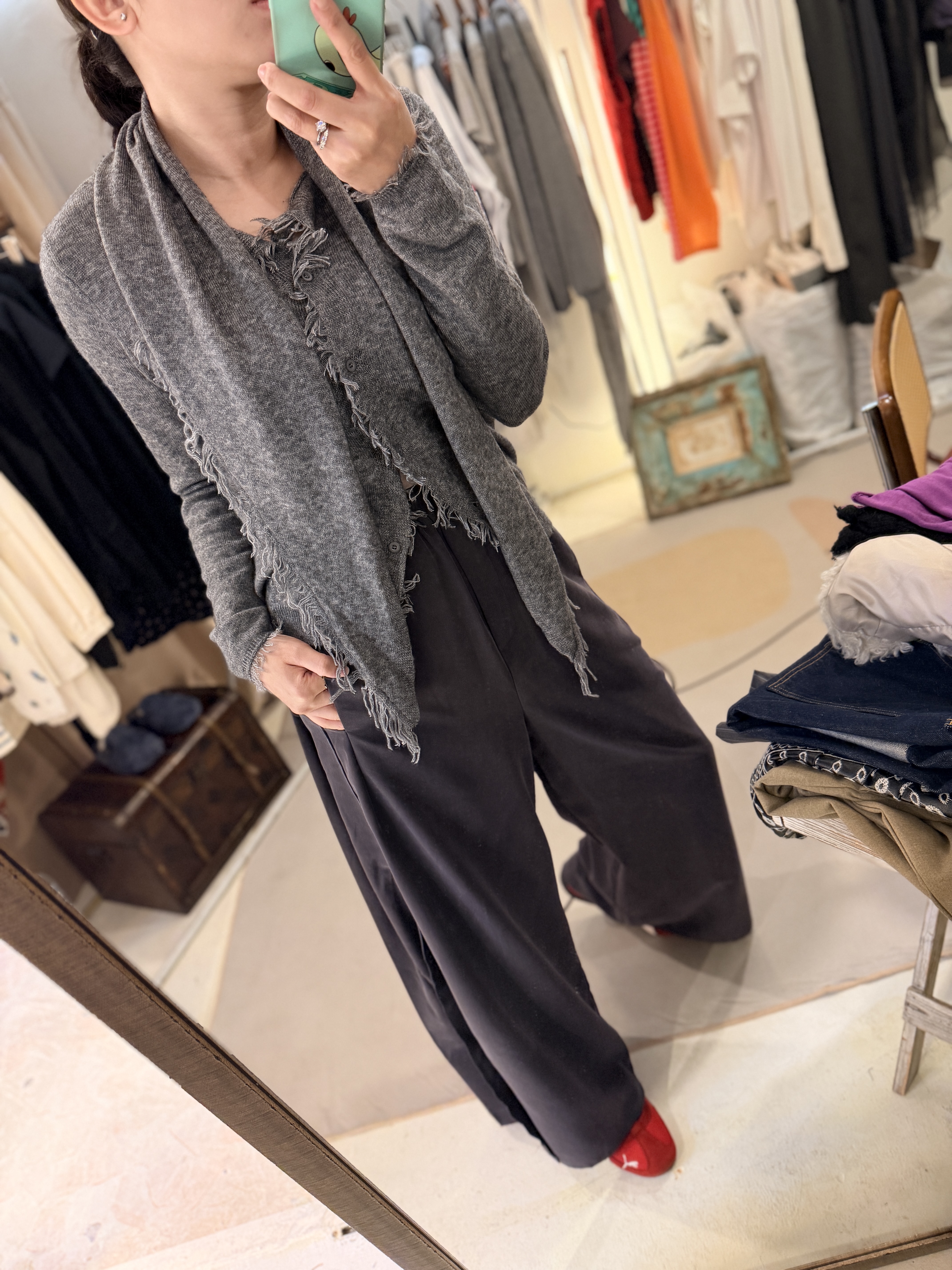 Fringe cardigan set