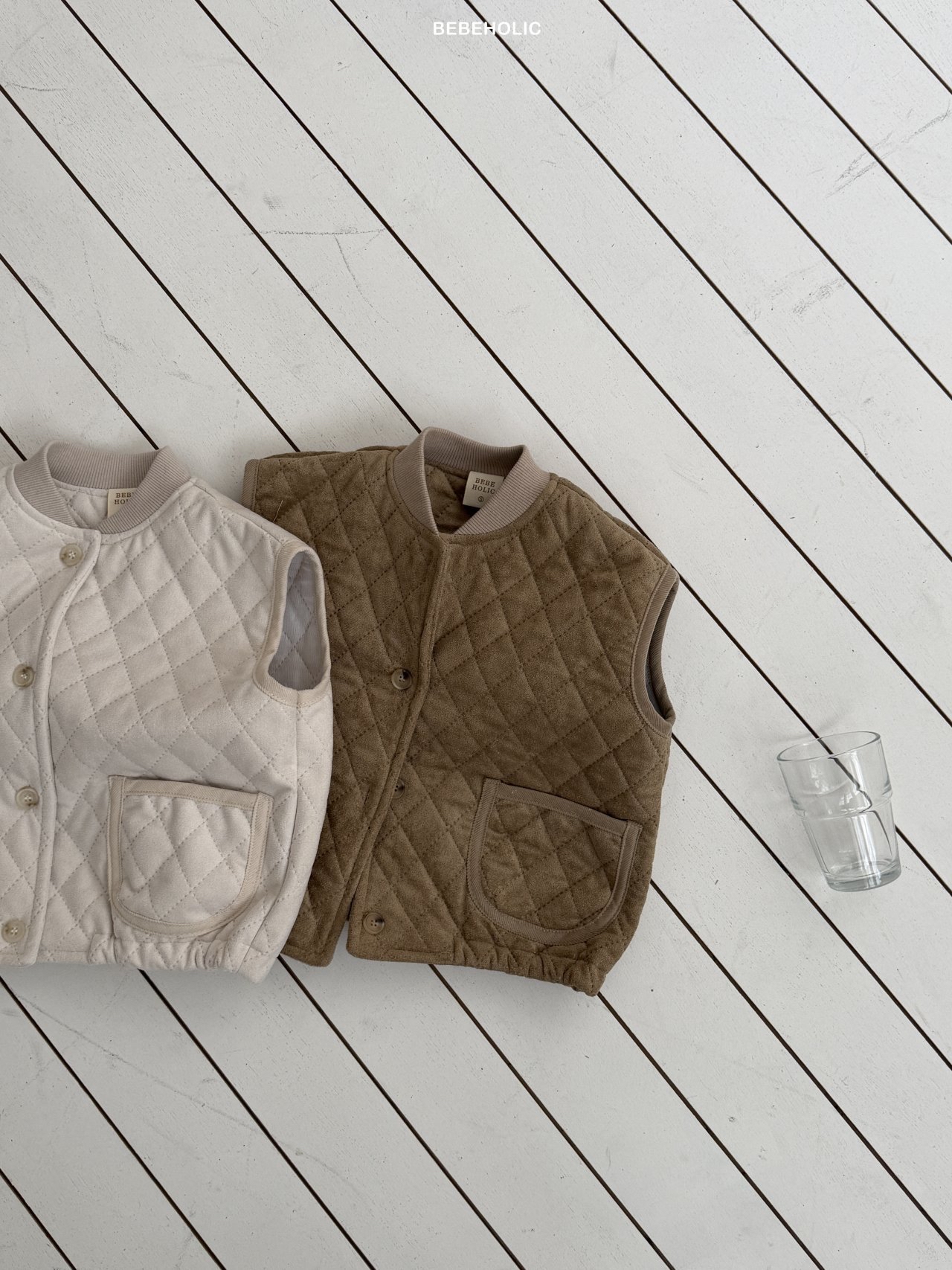 🌸預訂 韓國直送🌸🇰🇷BEBEHOLIC兩色口袋絎縫背心外套