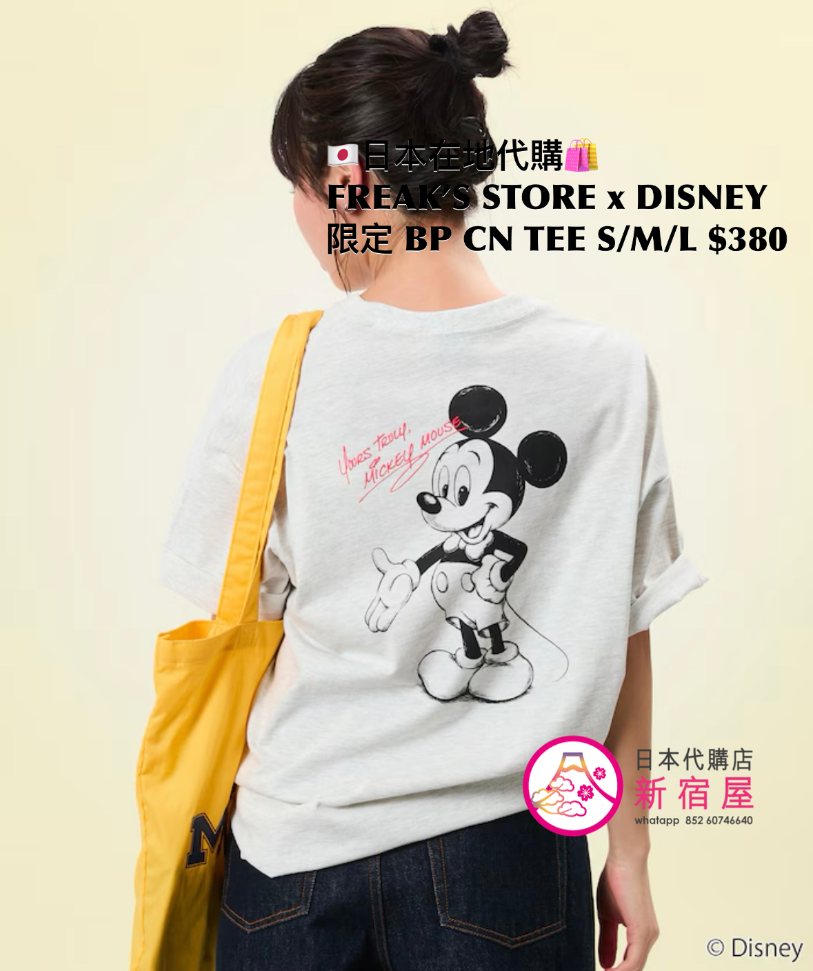 FREAK’S STORE x DISNEY 別注 BACK PRINT CREW NECK T-SHIRT