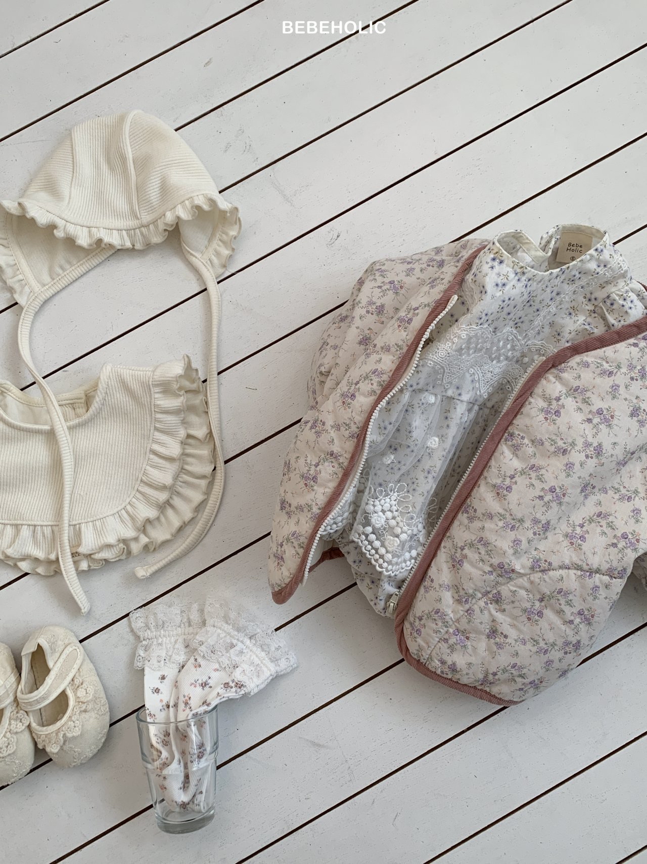 🌸預訂 韓國直送🌸🇰🇷BEBEHOLIC兩色碎花拉鍊外套