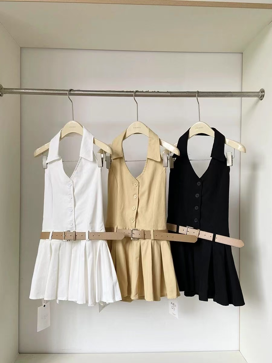 DR374辣妹露背v领裙