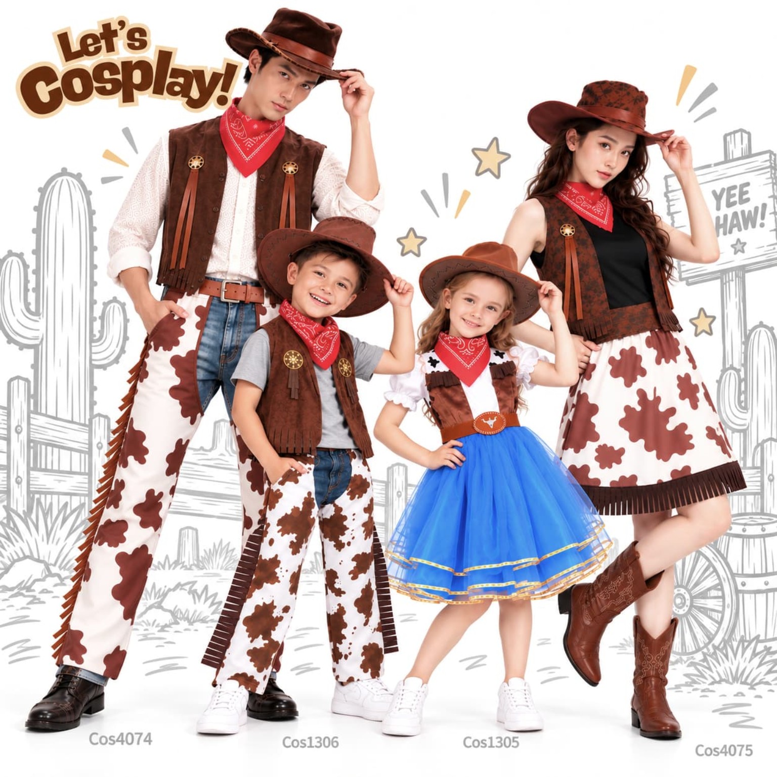 西部牛仔家庭親子角色扮演配搭｜Family Matching Cowboy Costume 香港現貨