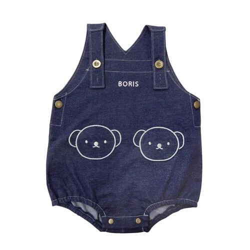 🇯🇵預訂 日本直送🇯🇵Boris 刺繡牛仔針織布吊帶包屁褲