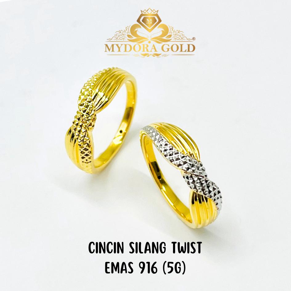 MYDORA Cincin Silang Twist (5G) l EMAS 916/22K