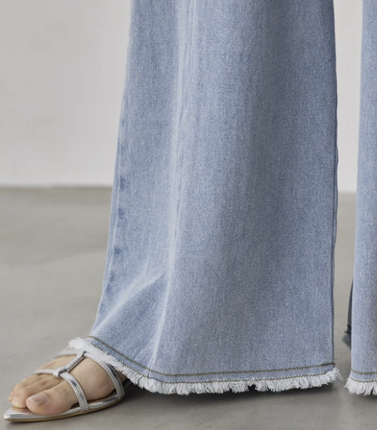 牛仔布/斜紋布雙色拼接褲 - 2026 流行穿搭  女士牛仔褲 春秋冬時尚穿搭 成人休閒 日常穿搭 易於配搭 日本直送   #JP-I-260004