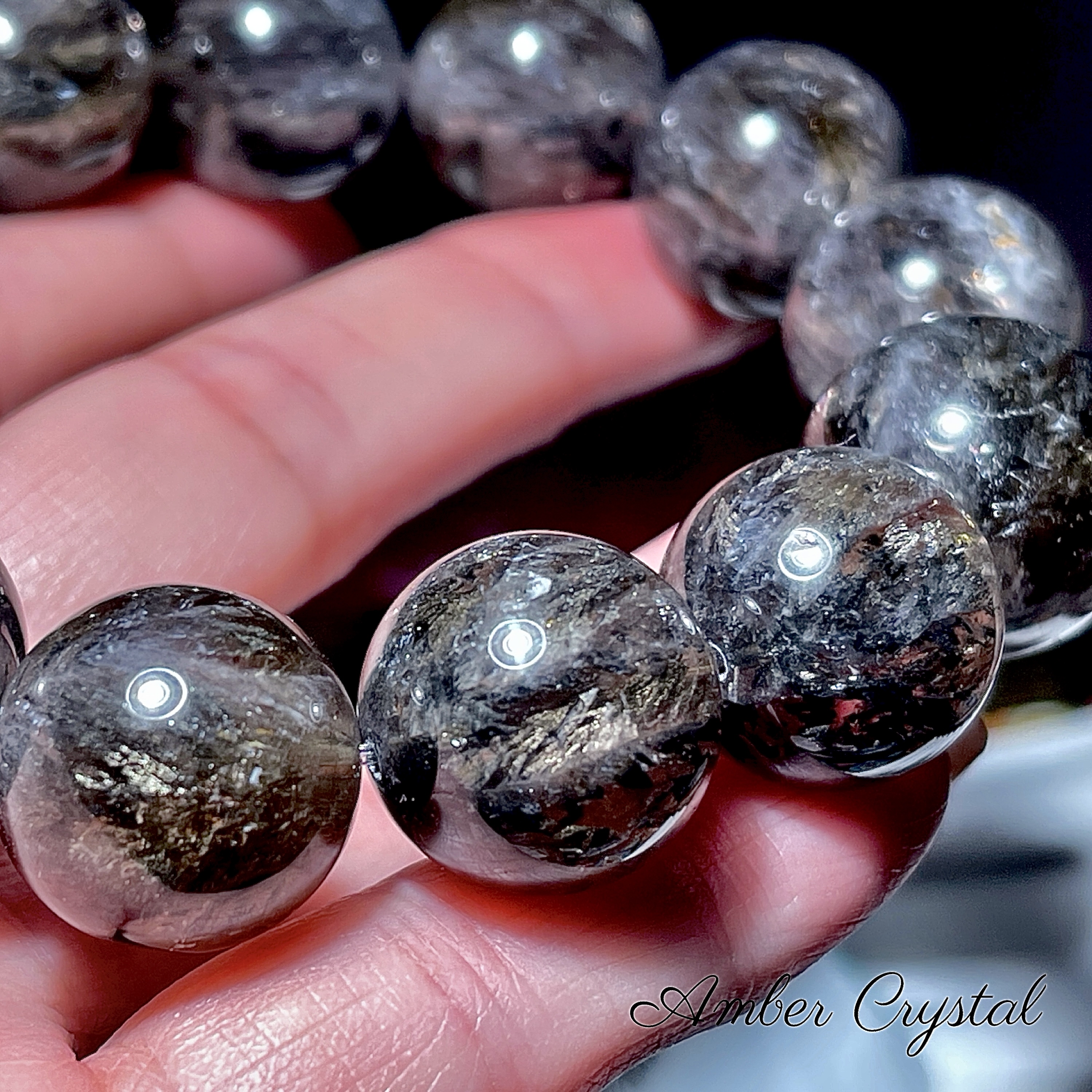 黑爆閃靈鑽 Skeletal Quartz Herkimer Diamond