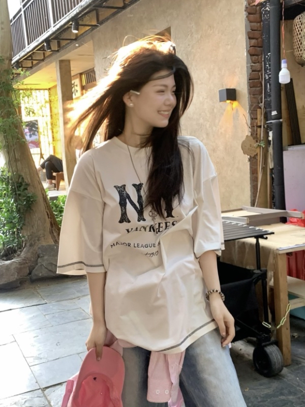 0714 （原版訂製 品質1:1打版 ）NY 复古情侣短袖