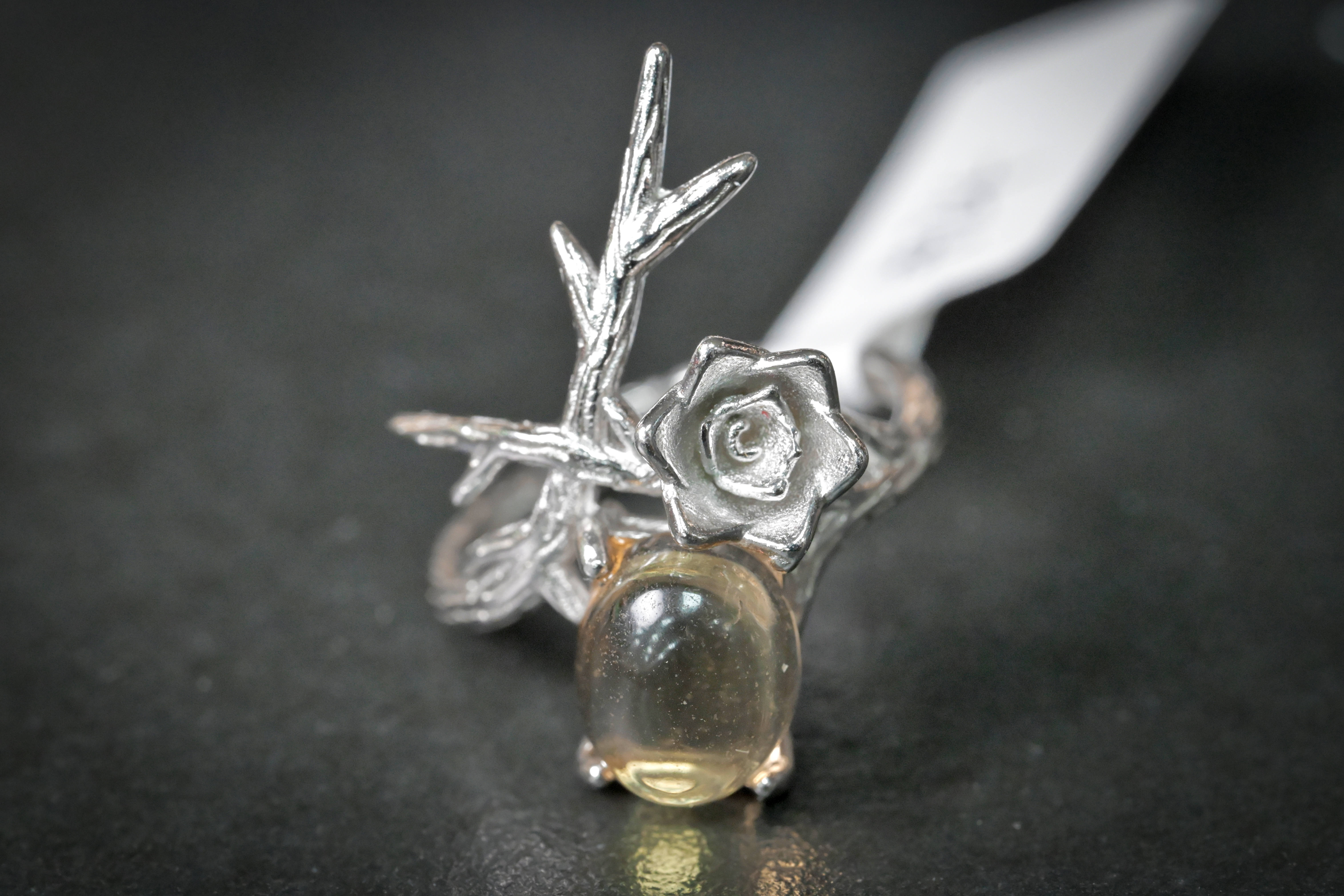 黃水晶純銀戒指 #024｜日信水晶 身心工房｜Yellow Citrine Sterling Silver Ring #024