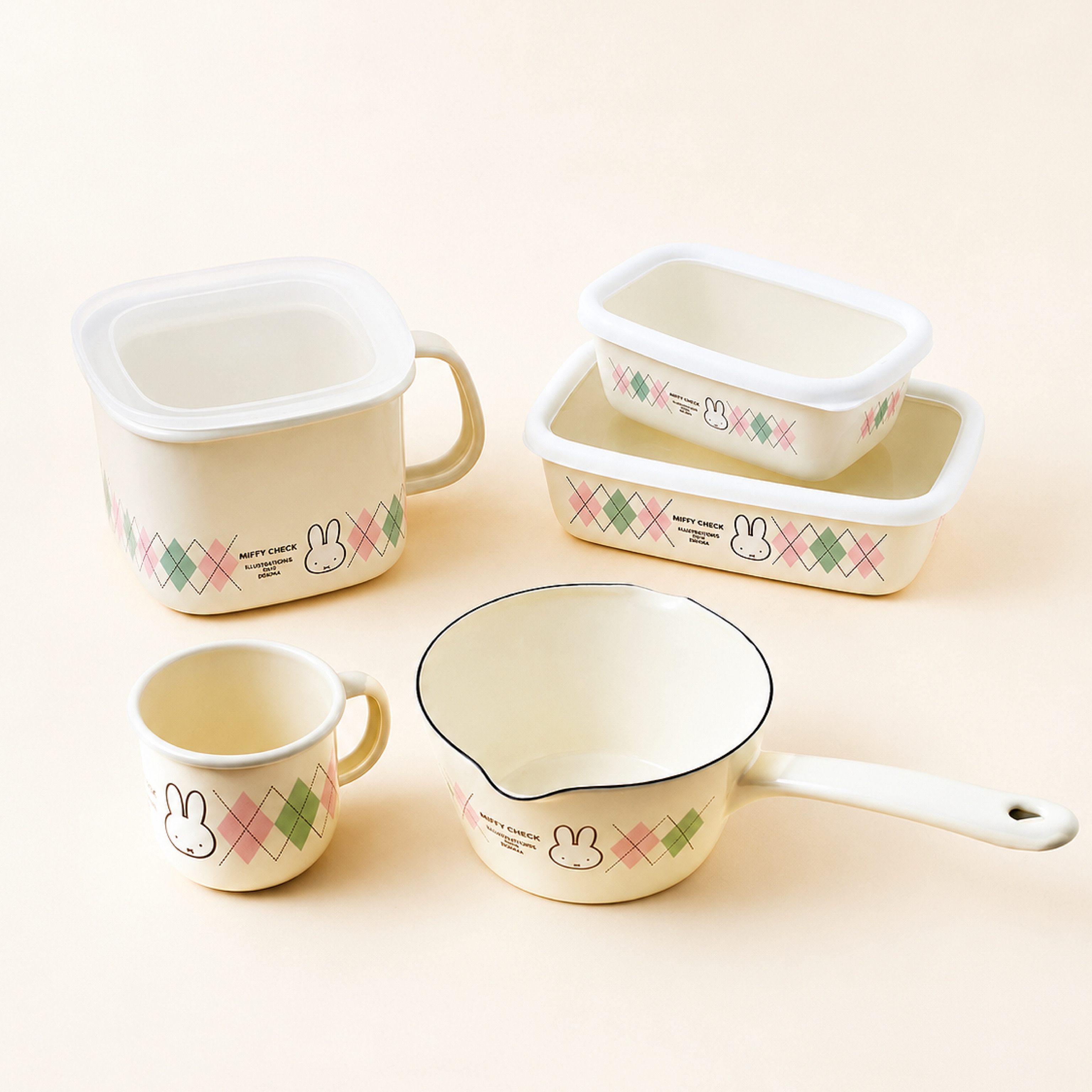 MIFFY CHECK 琺瑯餐具系列